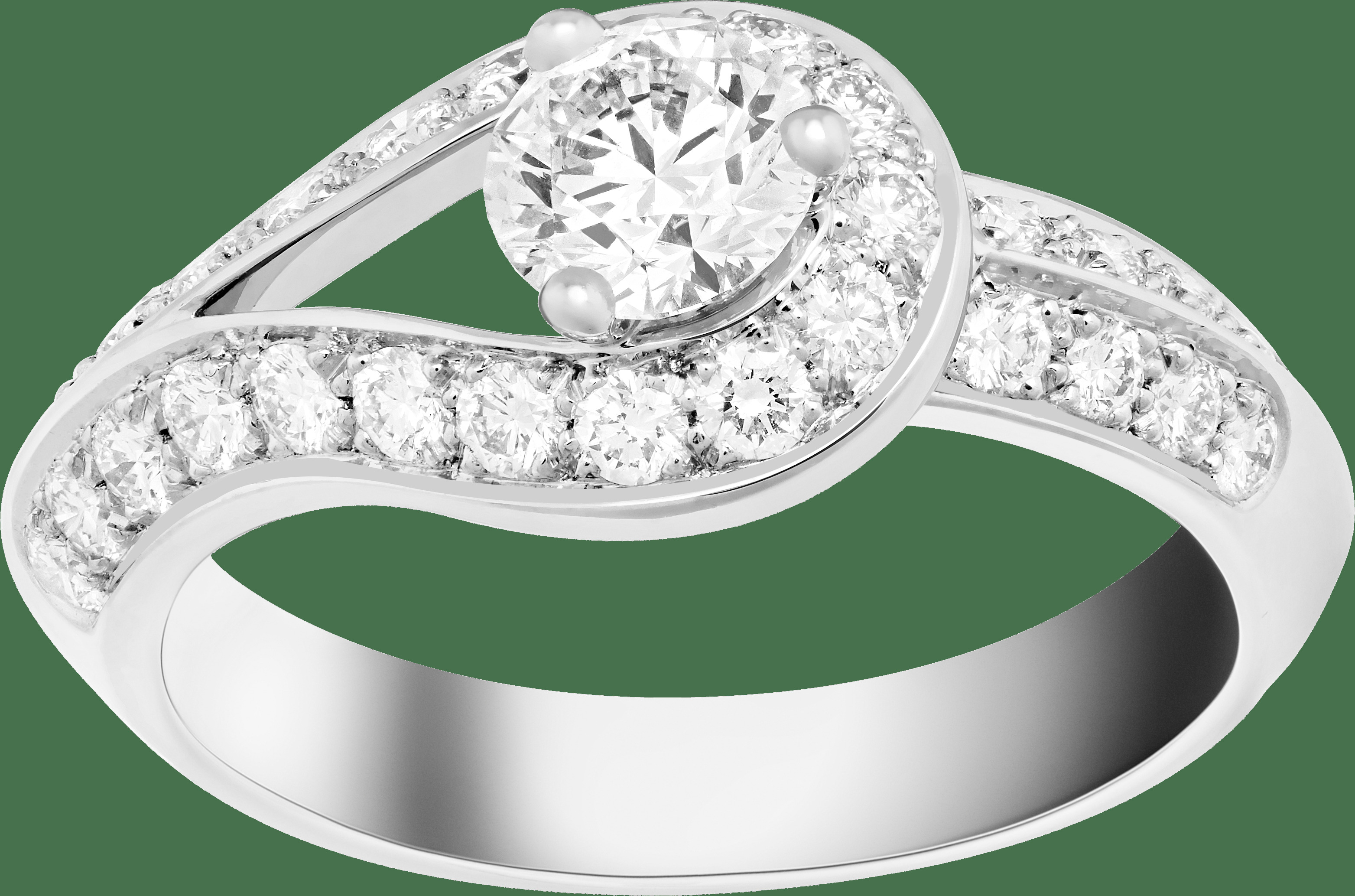 Кольцо-солитер Couture, платина, бриллианты, один бриллиант круглой огранки 0,50 карата, DVVS2