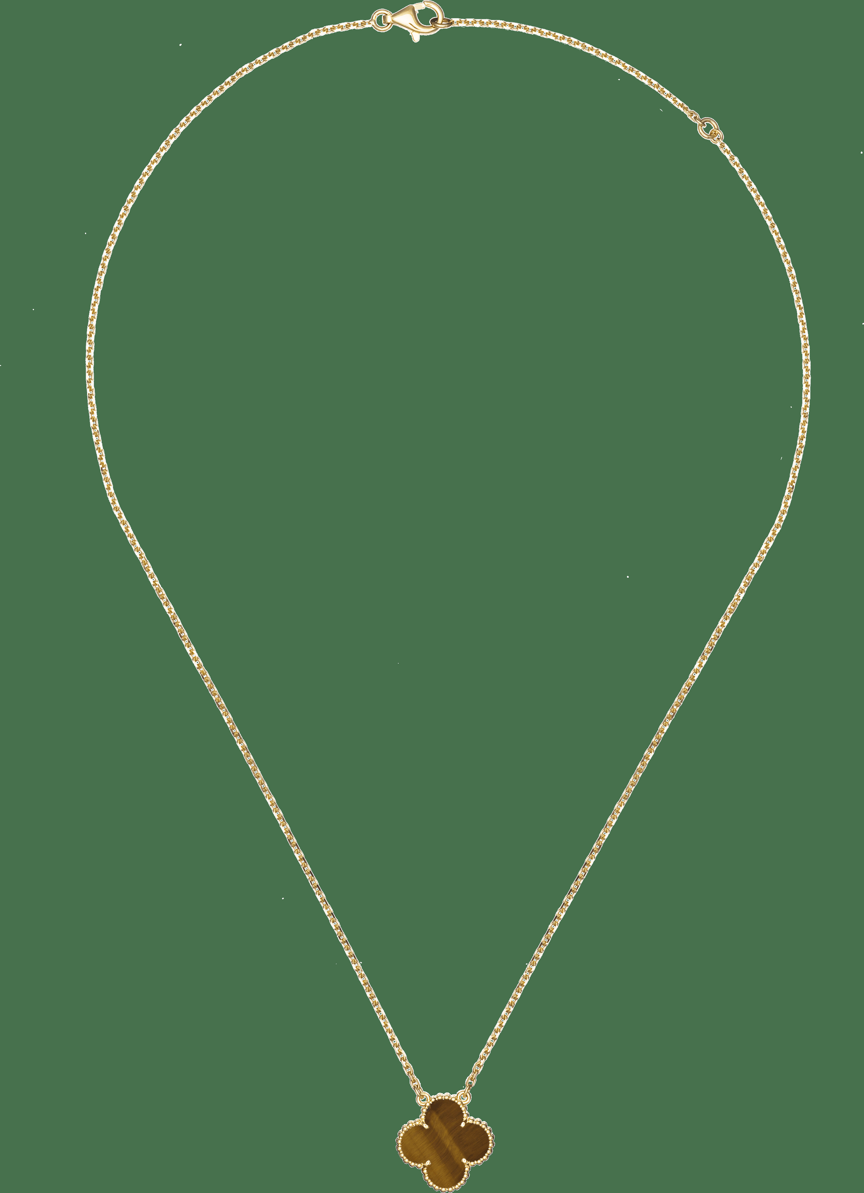 Подвеска Vintage Alhambra, желтое золото, тигровый глаз