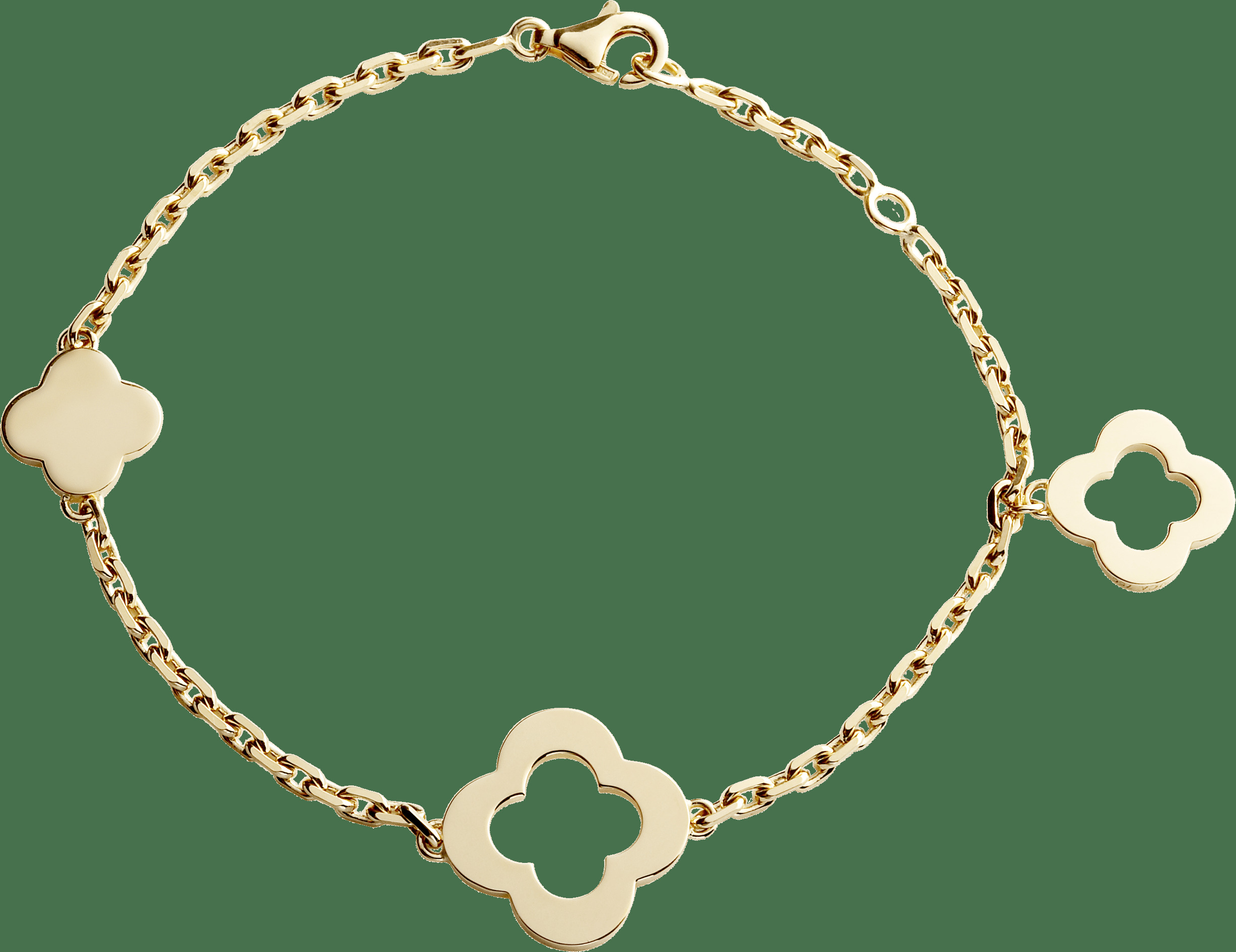 Браслет Byzantine Alhambra, 3 мотива, желтое золото