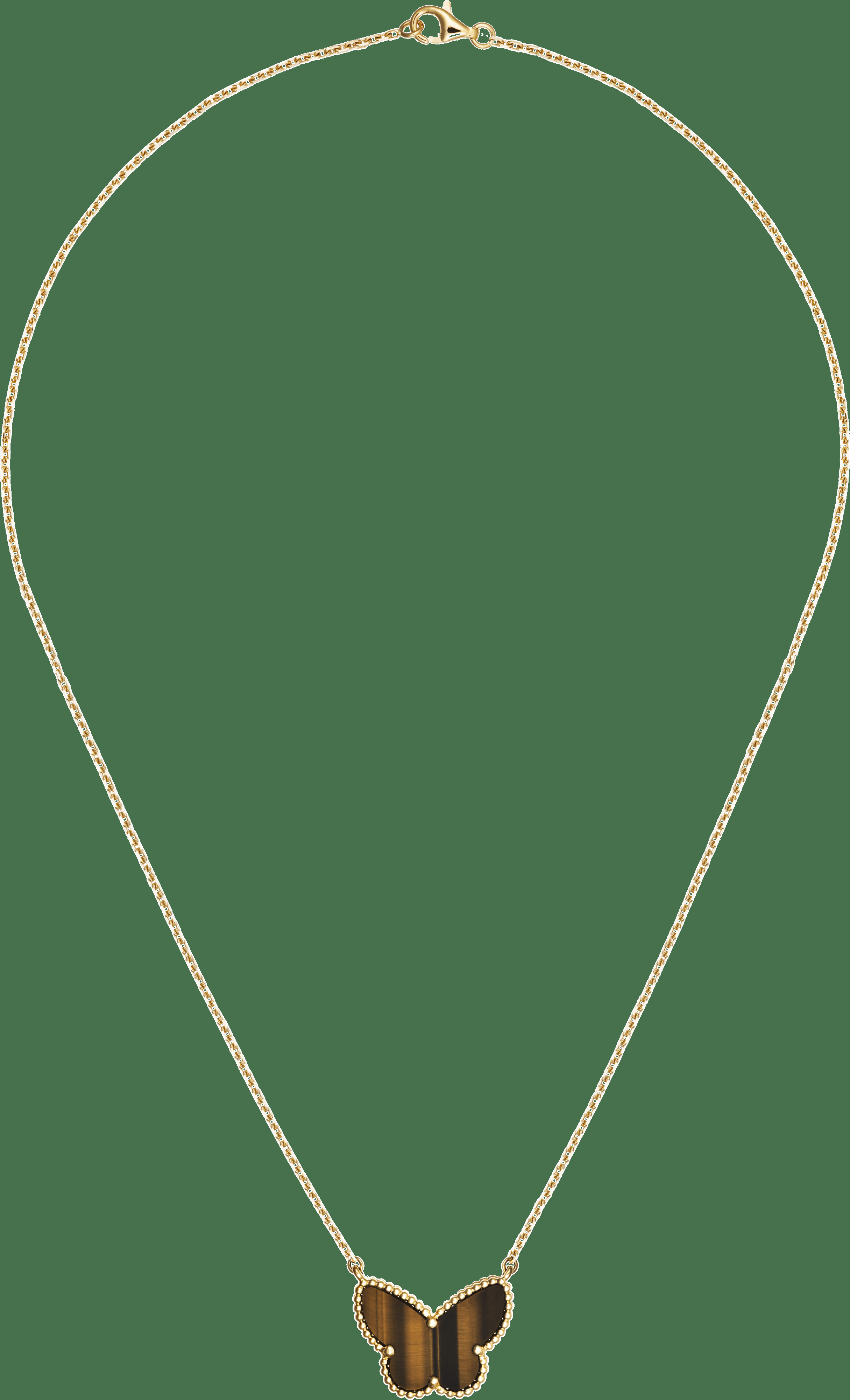 Подвеска Lucky Alhambra Butterfly, желтое золото, тигровый глаз