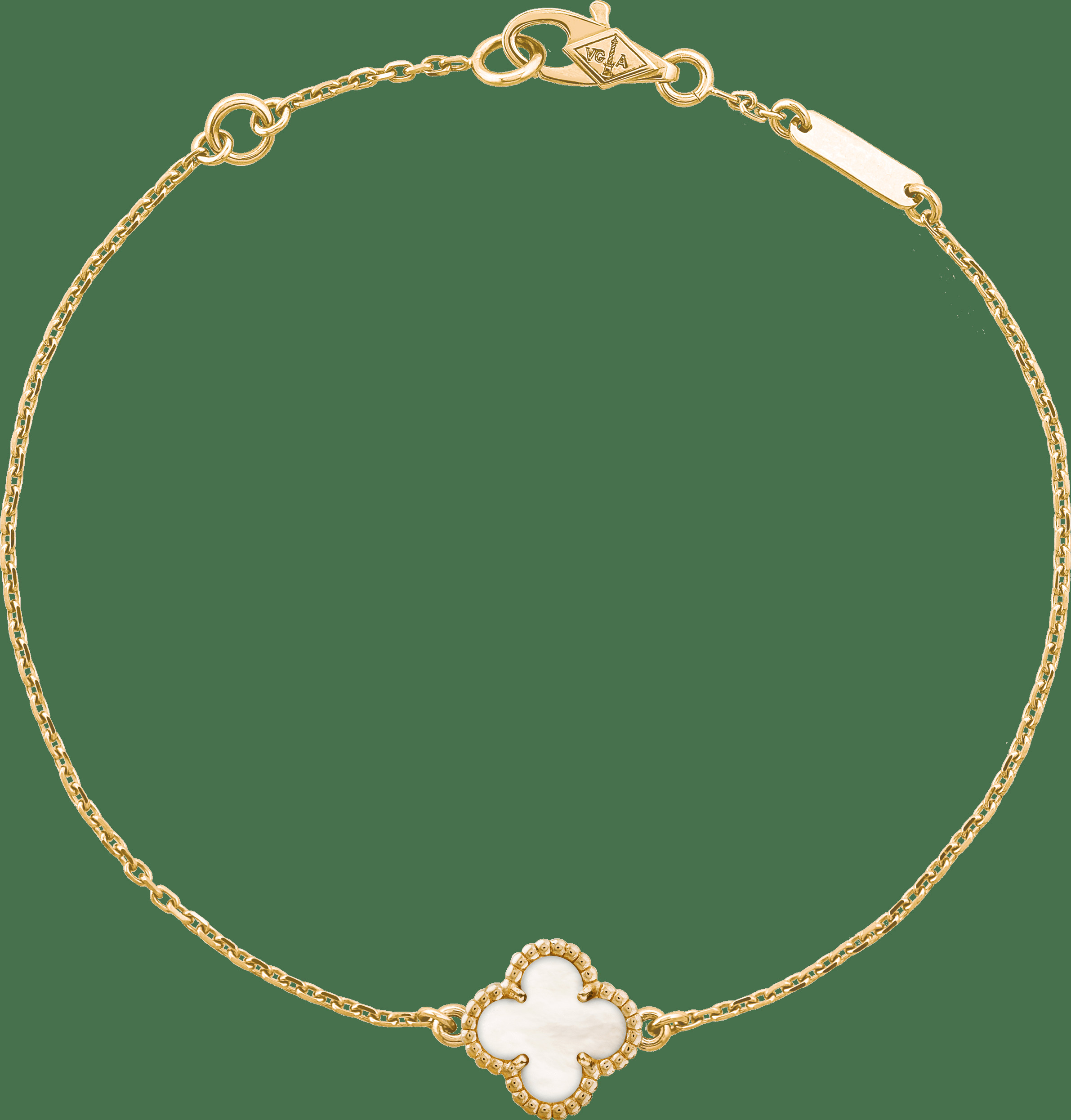 Браслет Sweet Alhambra, желтое золото, белый перламутр