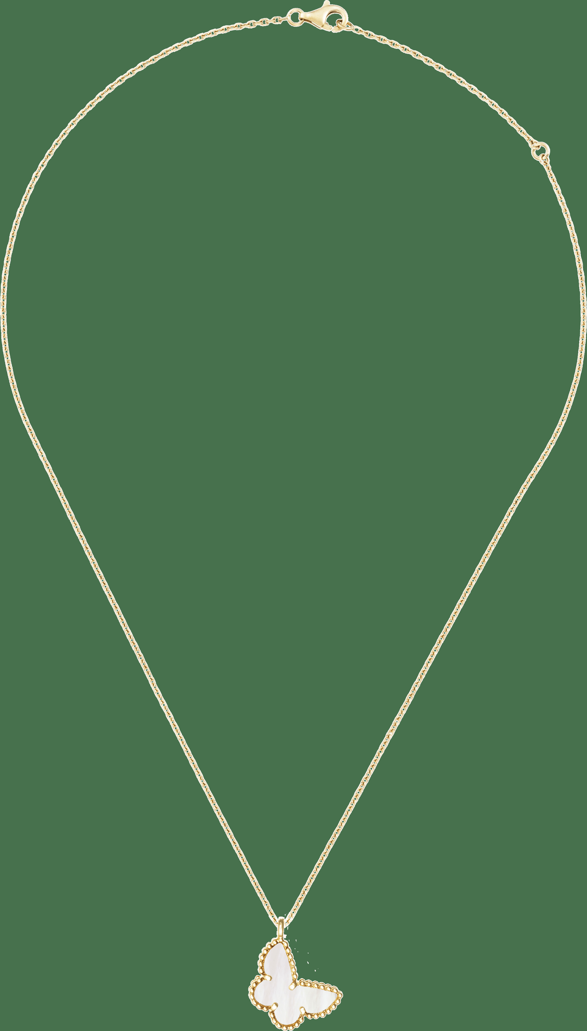 Подвеска Sweet Alhambra Butterfly, желтое золото, белый перламутр