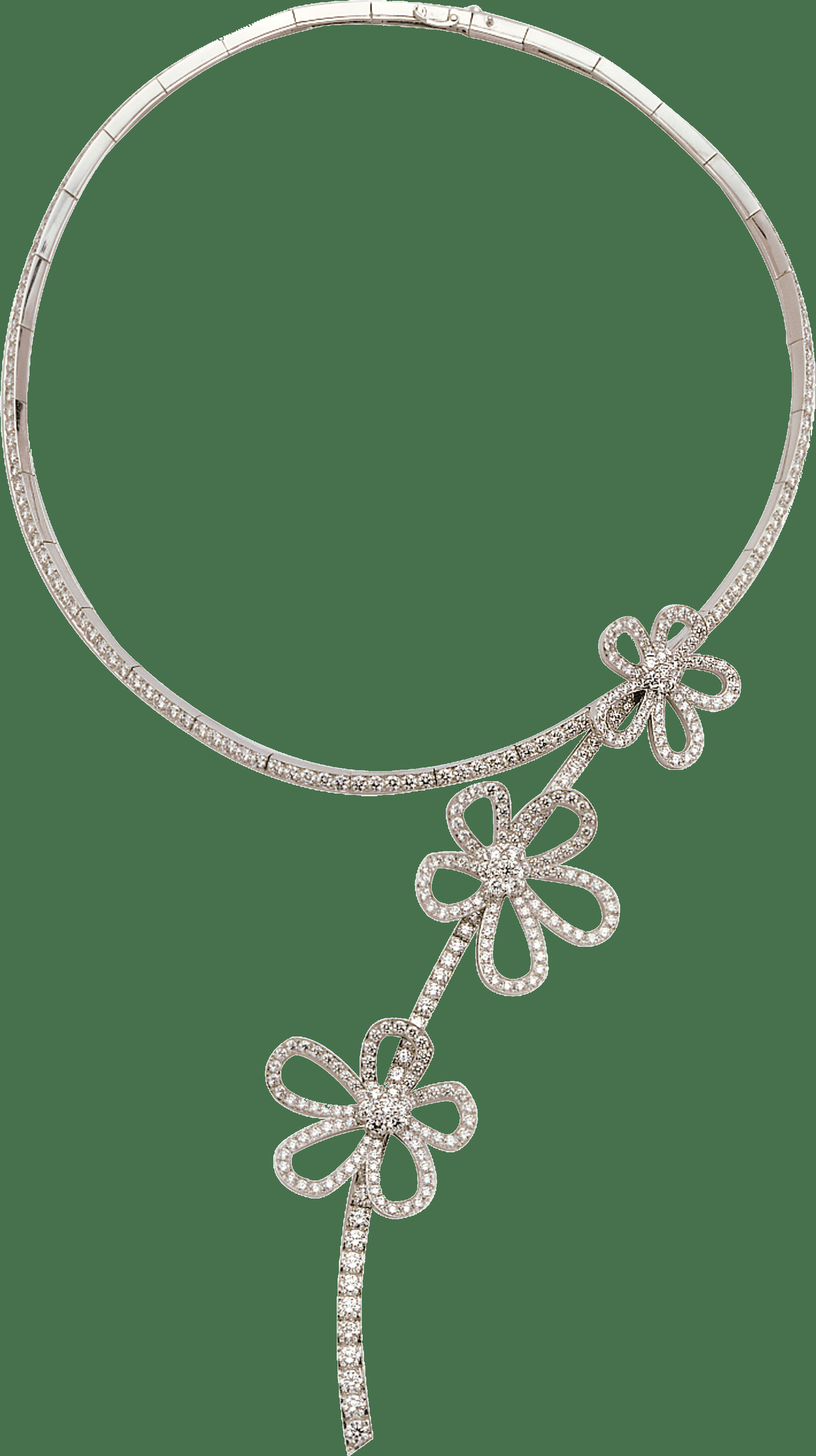 Колье Flowerlace, белое золото, бриллианты
