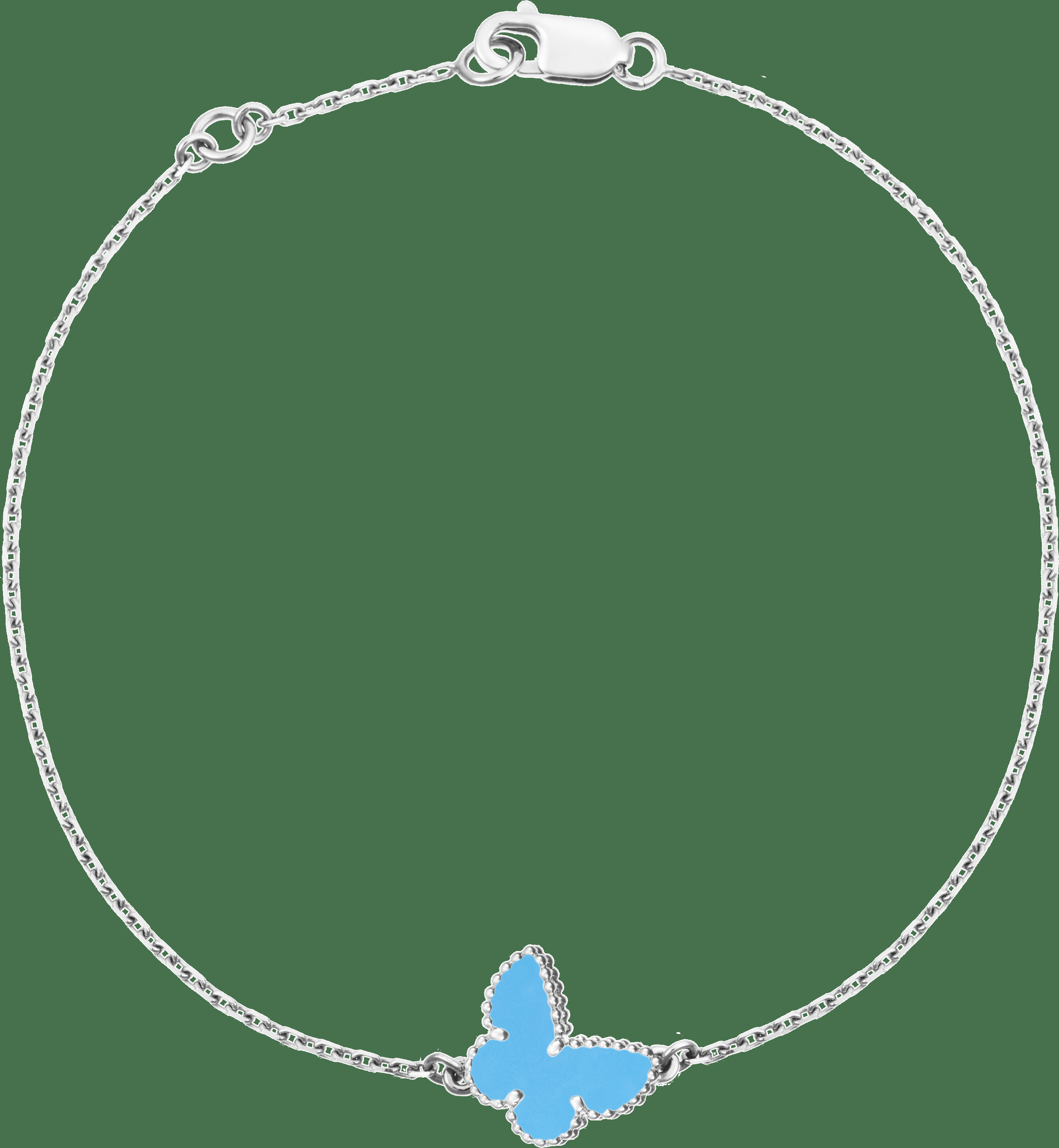 Браслет Sweet Alhambra Butterfly, белое золото, бирюза