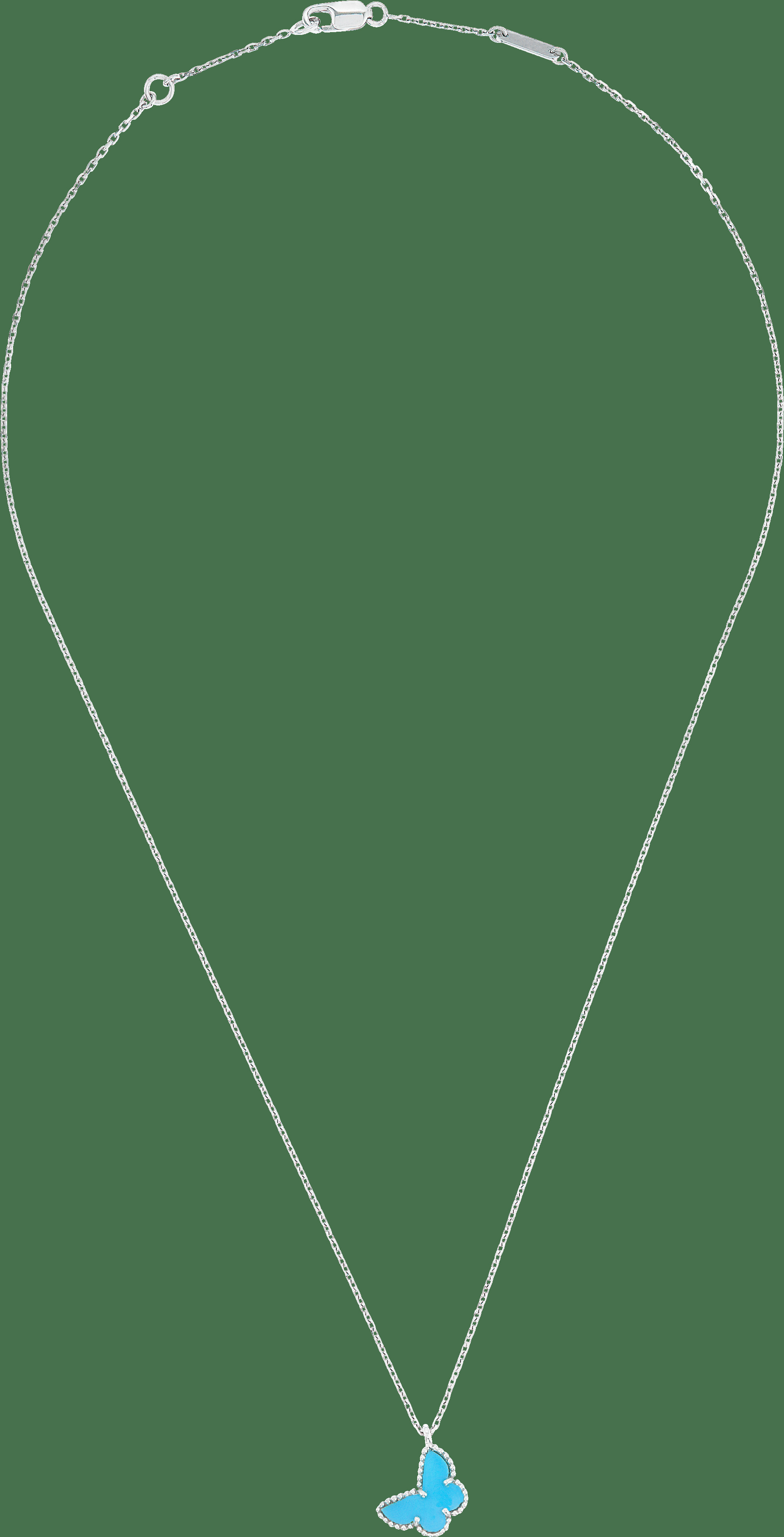 Подвеска Sweet Alhambra Butterfly, белое золото, бирюза