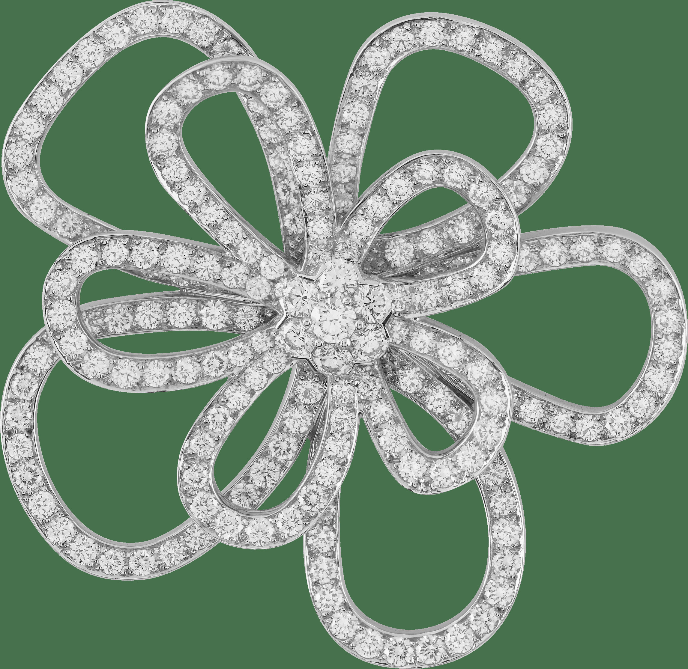 Брошь Flowerlace, белое золото, бриллианты