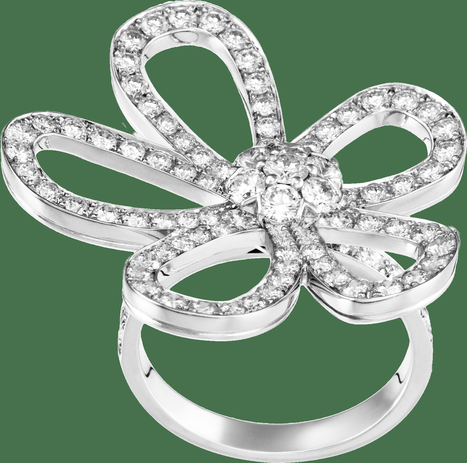 Кольцо Flowerlace, белое золото, бриллианты