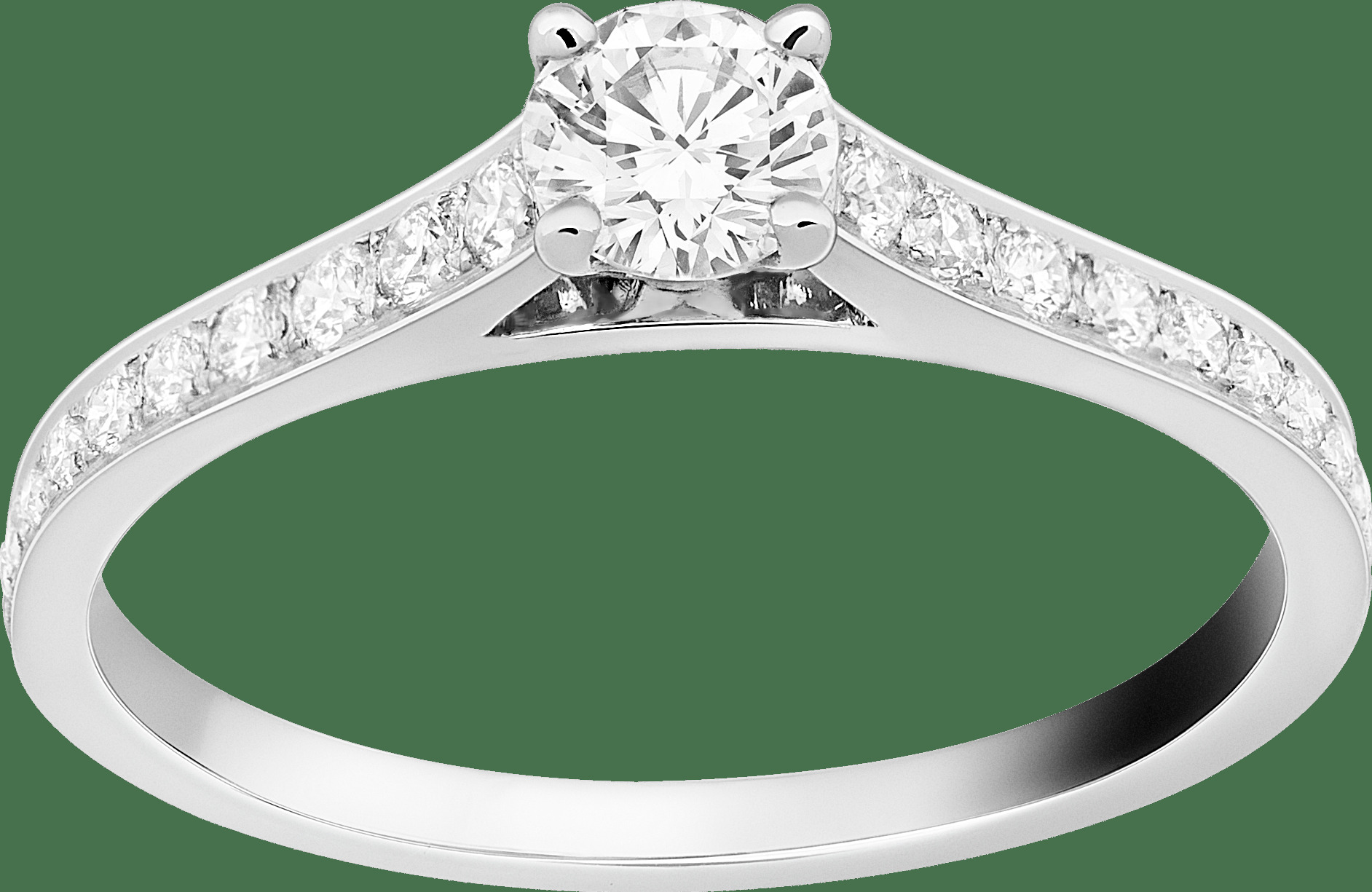 Кольцо-солитер Romance, платина, бриллианты, один бриллиант круглой огранки 0,30 карата, EVVS1