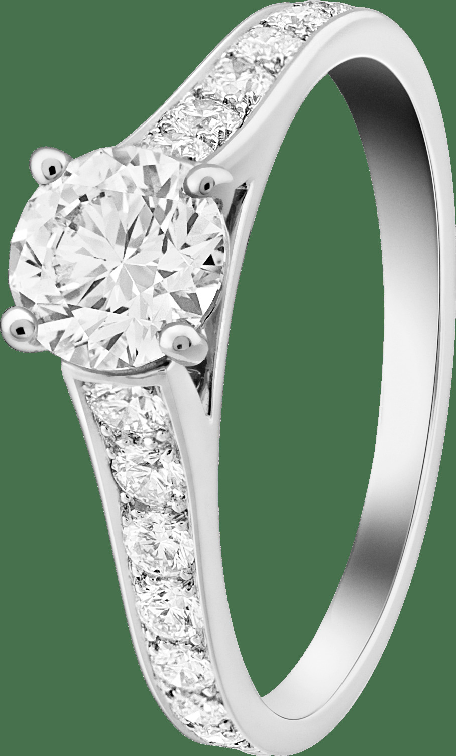 Кольцо-солитер Romance, платина, бриллианты, один бриллиант круглой огранки 0,70 карата, EVVS1