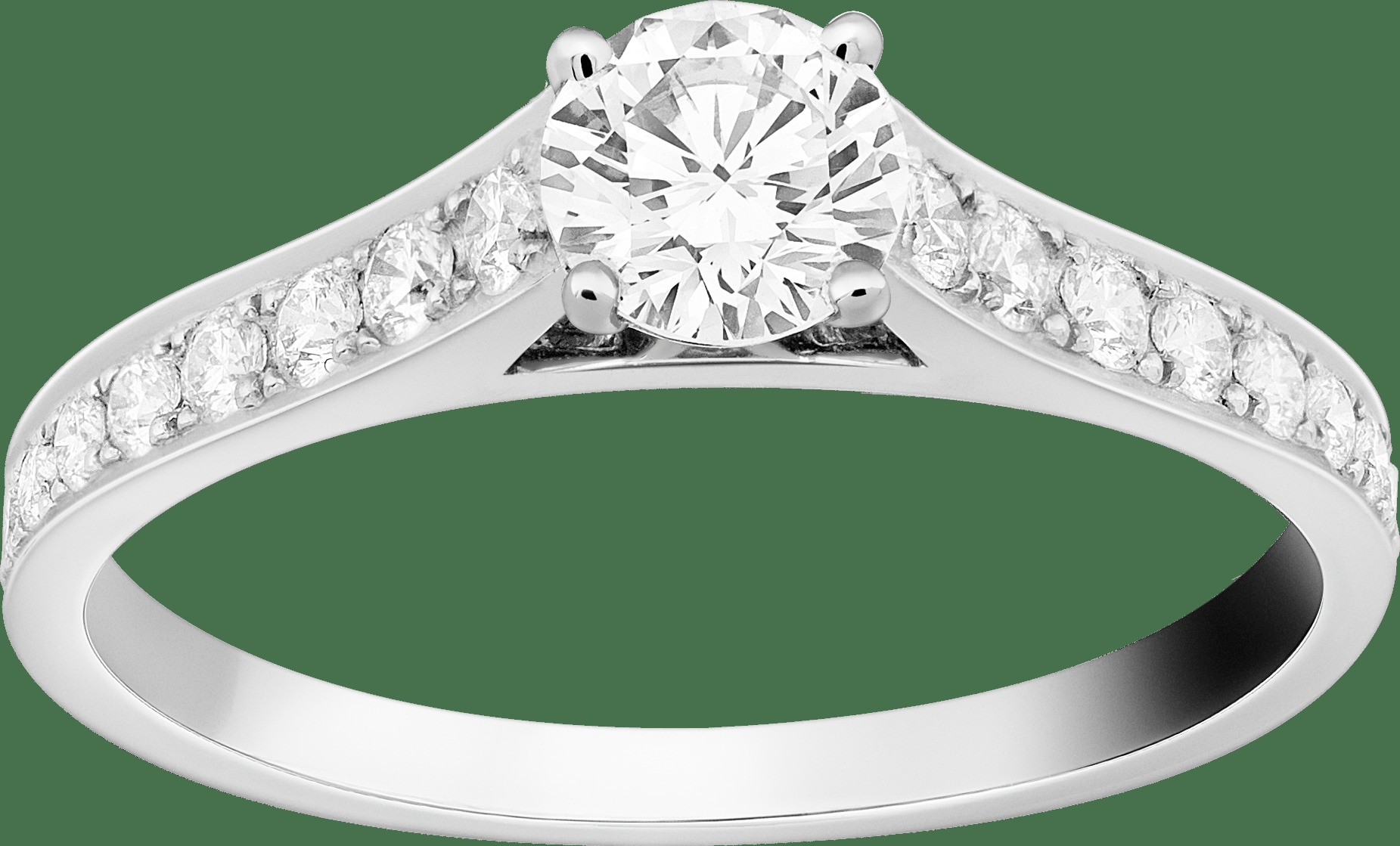 Кольцо с солитером Romance, платина, бриллианты, один бриллиант круглой огранки 0,40 карата, DVVS2