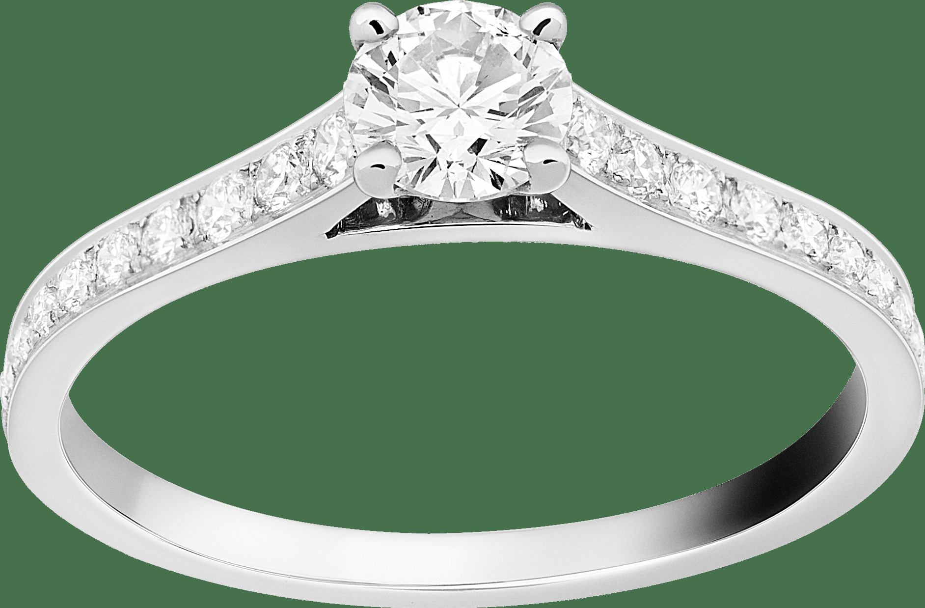 Кольцо с солитером Romance, платина, бриллианты, один бриллиант круглой огранки 0,40 карата, DIF