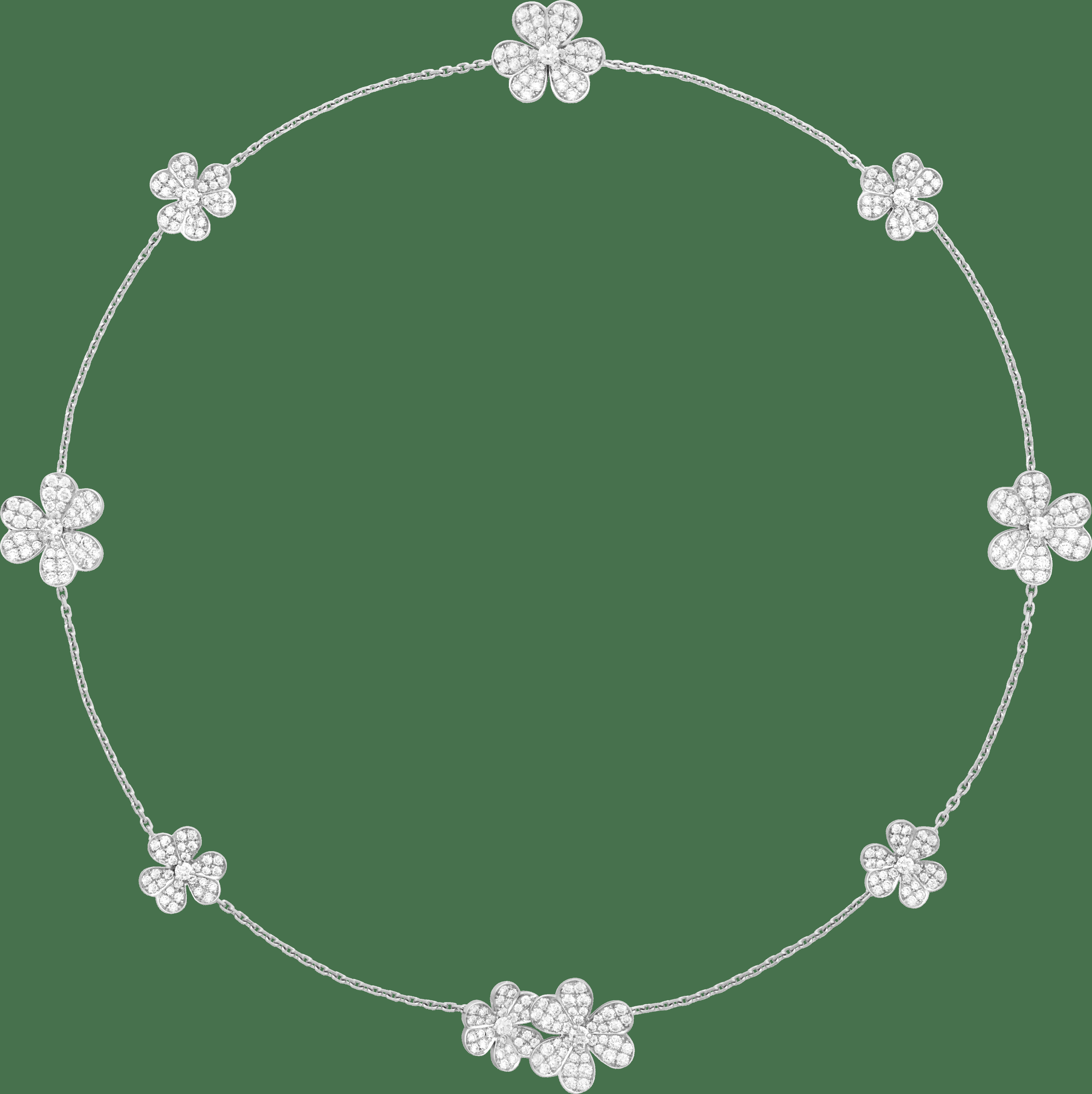 Колье Frivole, 9 цветков, белое золото, бриллианты