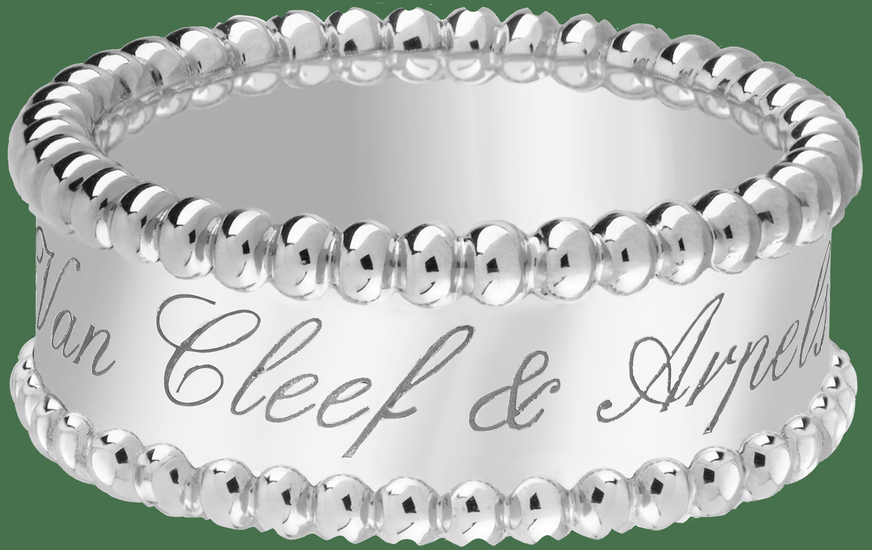 Кольцо Perlée signature фирменной надписью, белое золото