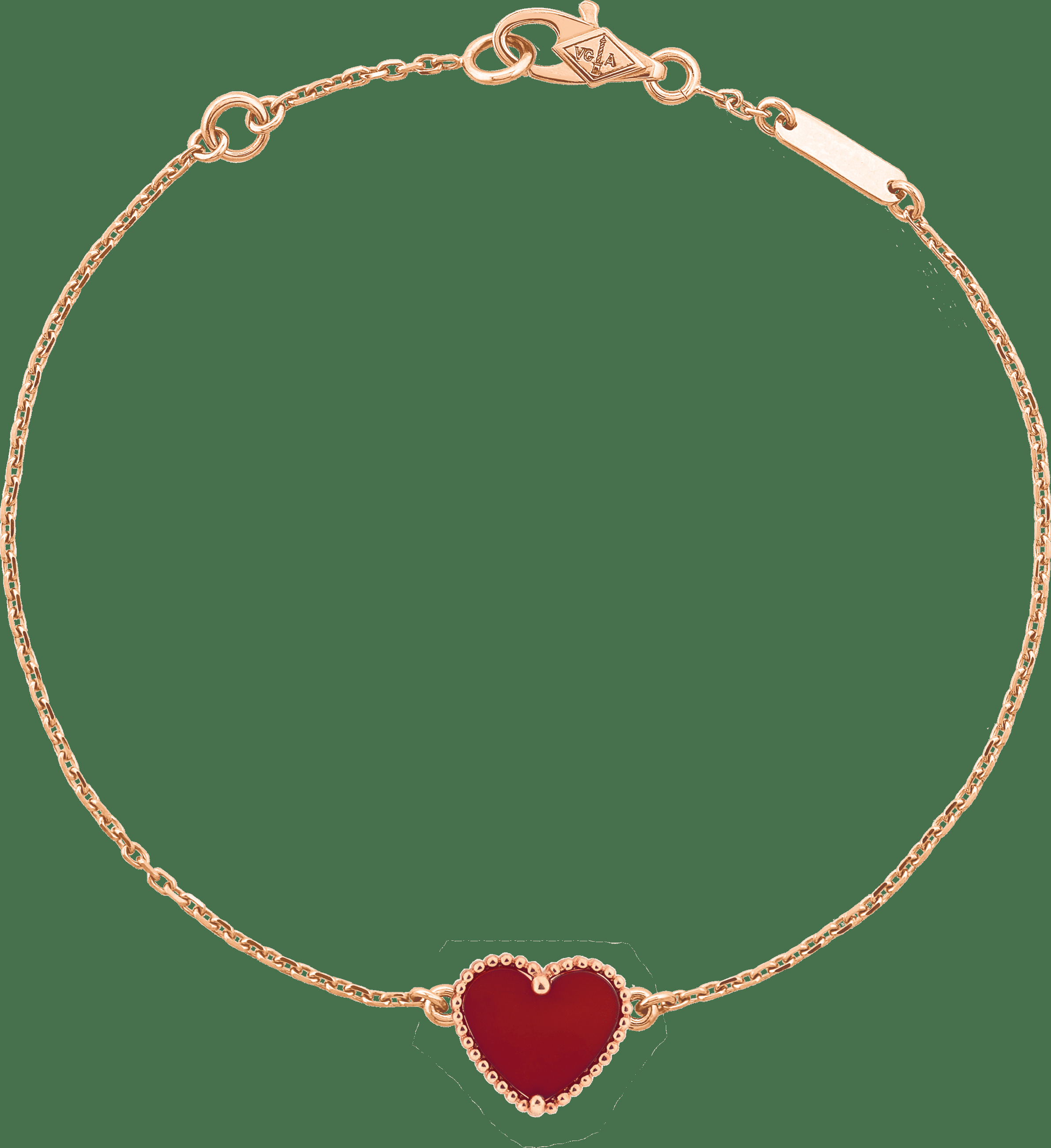 Браслет Sweet Alhambra Heart, розовое золото, сердолик