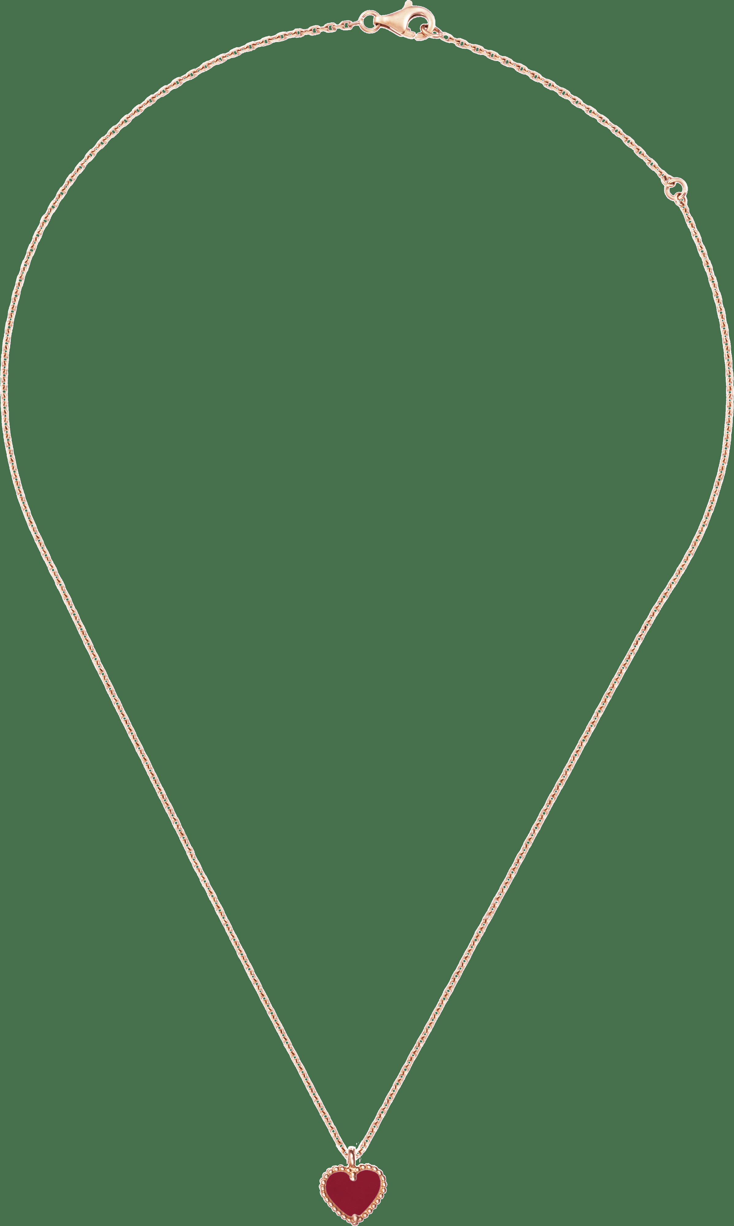 Подвеска Sweet Alhambra Heart, розовое золото, корнеол