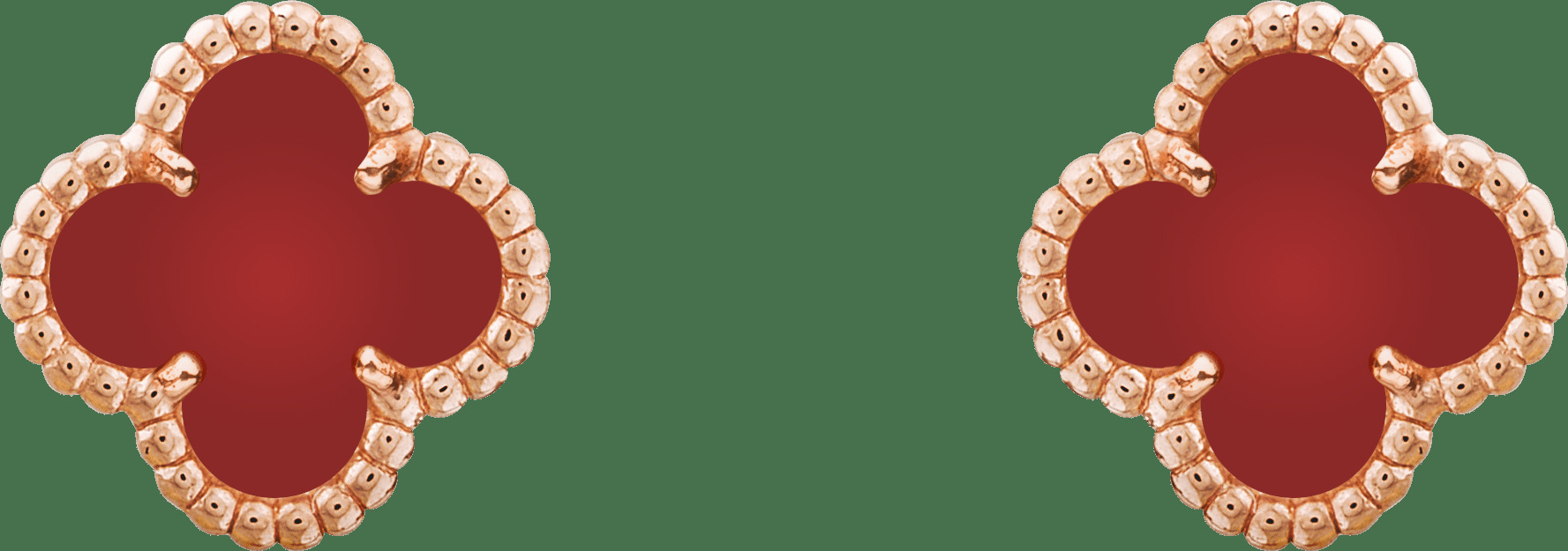 Пуссеты Sweet Alhambra, розовое золото, корнеол