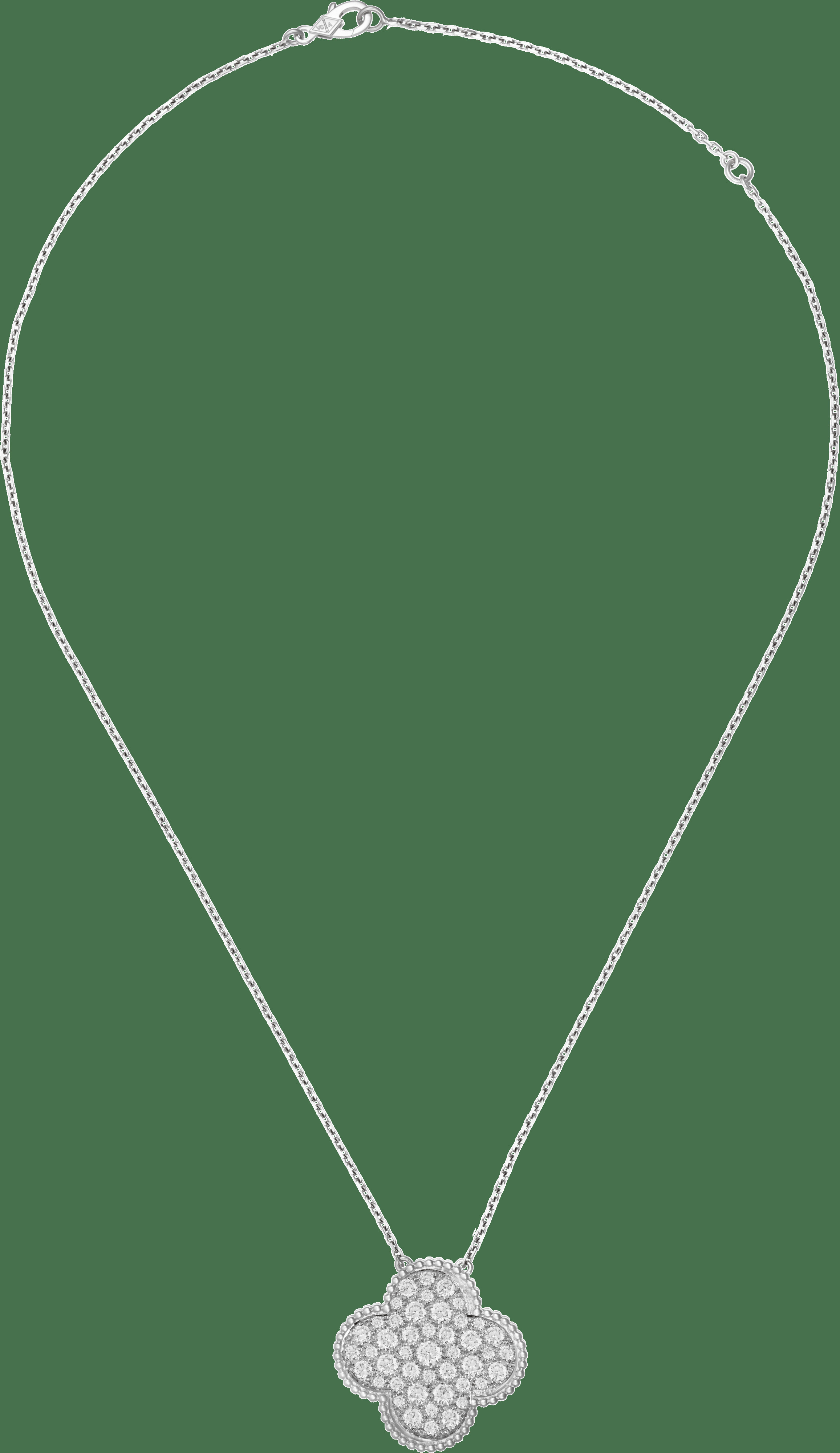 Подвеска Magic Alhambra, белое золото, бриллианты