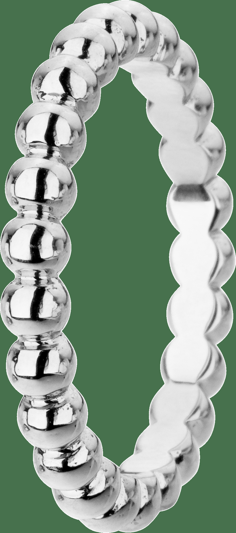 Кольцо Perlée perles d'or, модель среднего размера, белое золото.