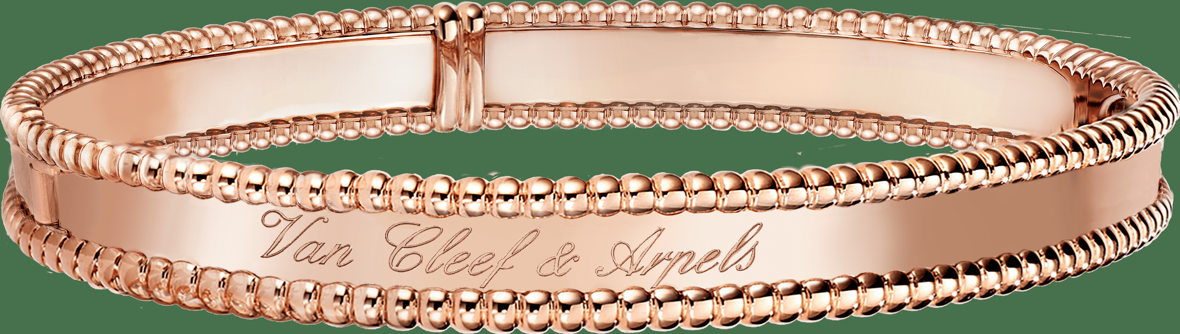 Браслет Perlée signature фирменной надписью, розовое золото, большая модель