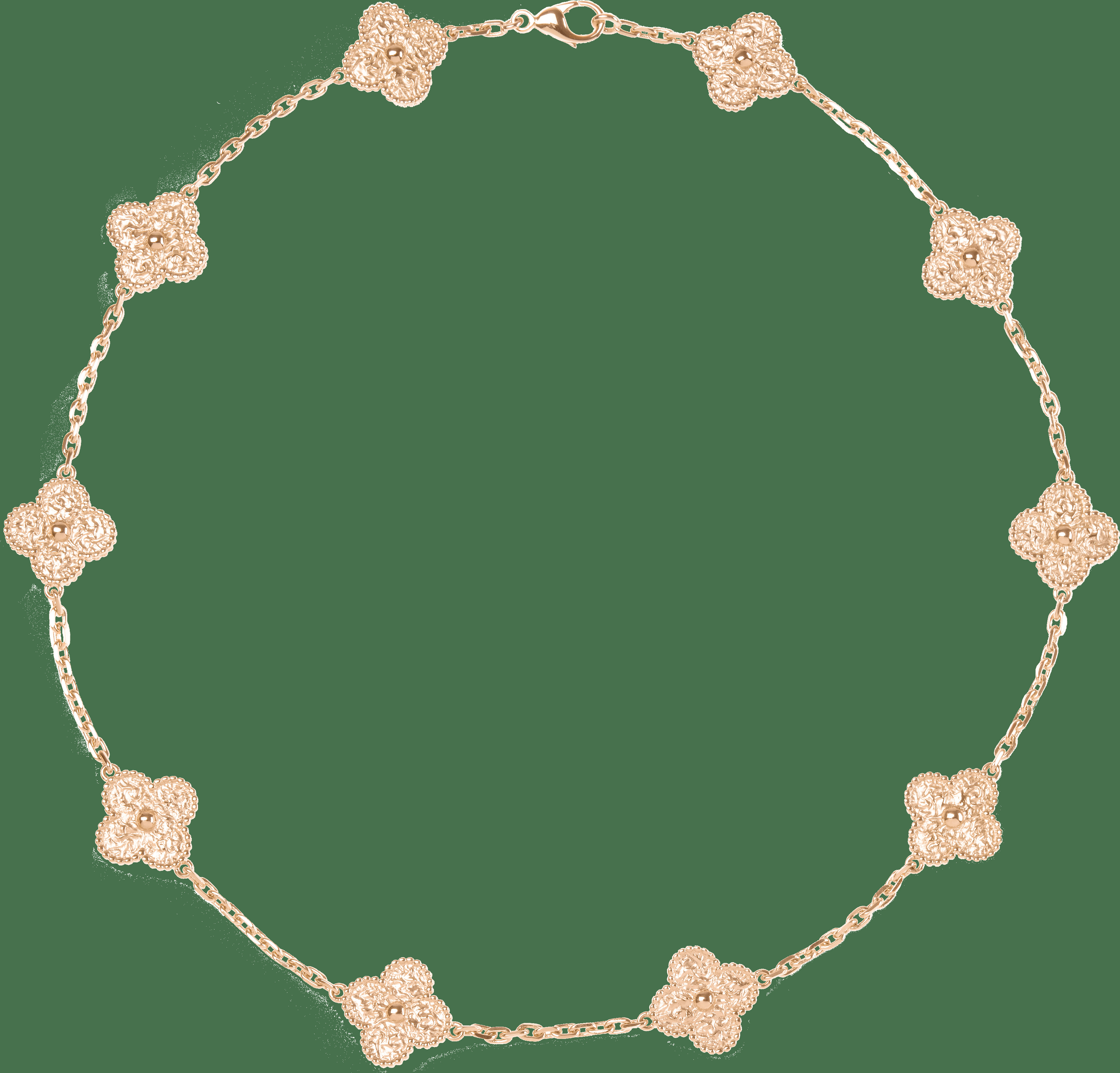 Колье Vintage Alhambra, 10 мотивов, розовое золото