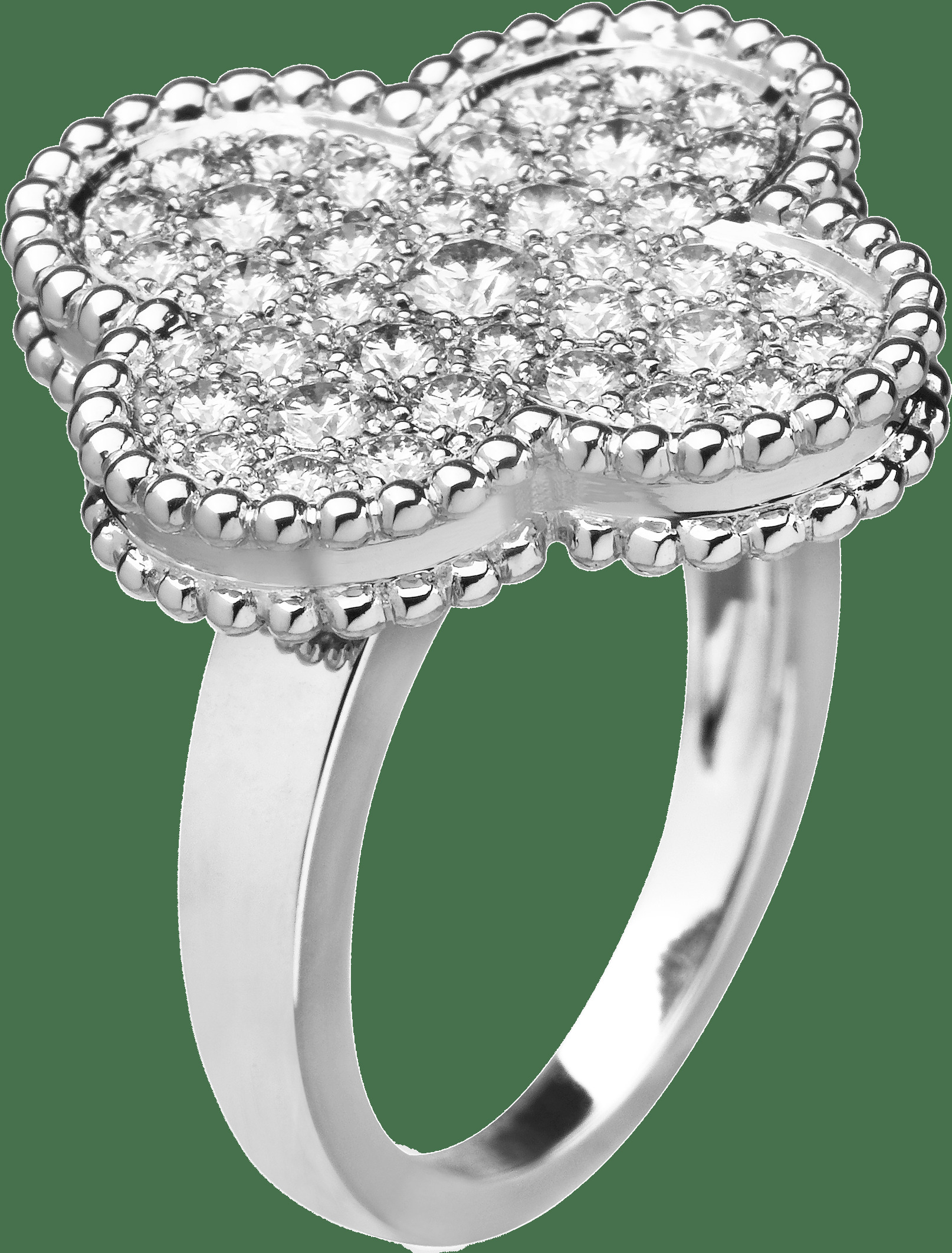 Кольцо Magic Alhambra, белое золото, бриллианты