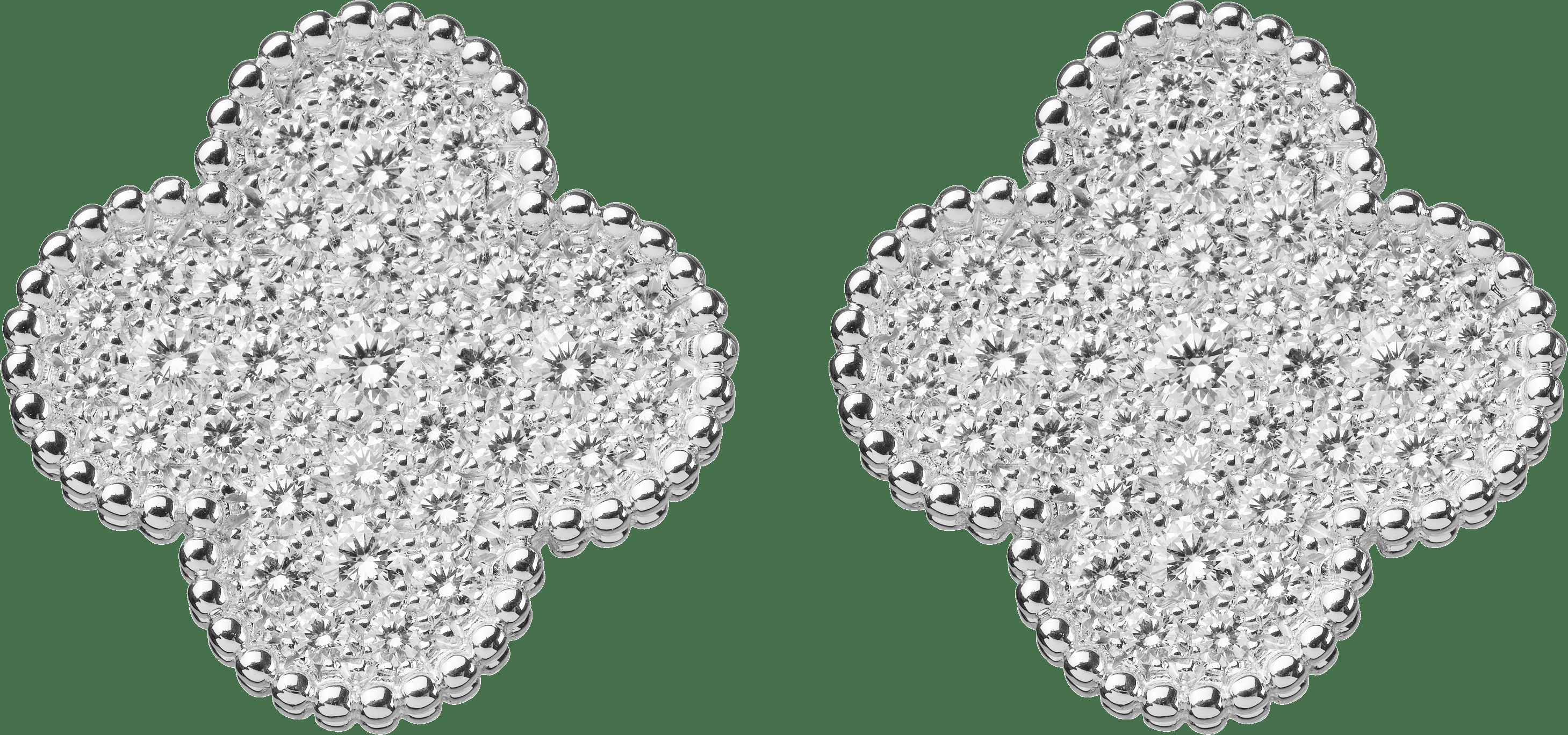 Серьги Magic Alhambra, белое золото, бриллианты