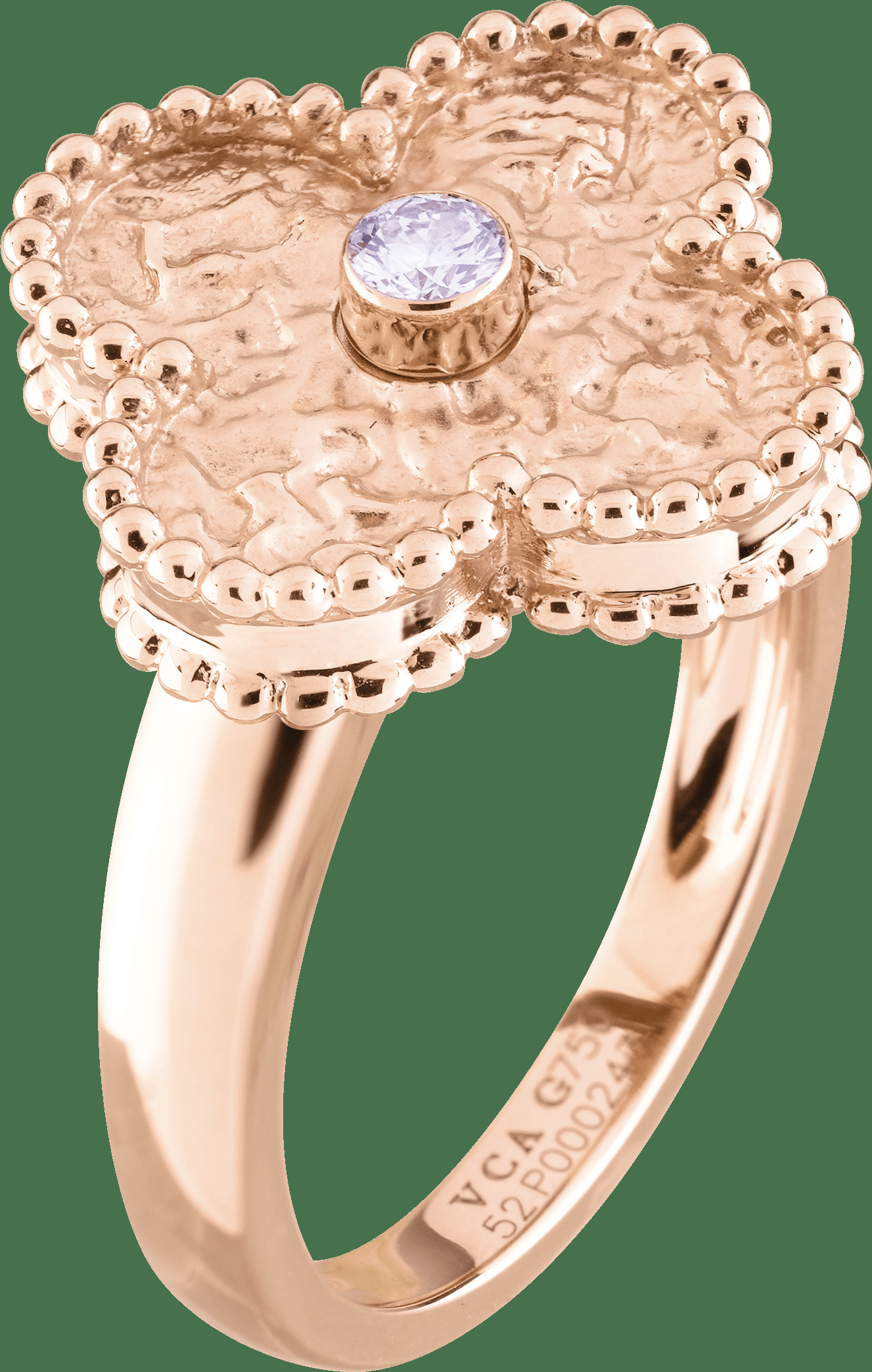 Кольцо Vintage Alhambra, розовое золото, бриллиант