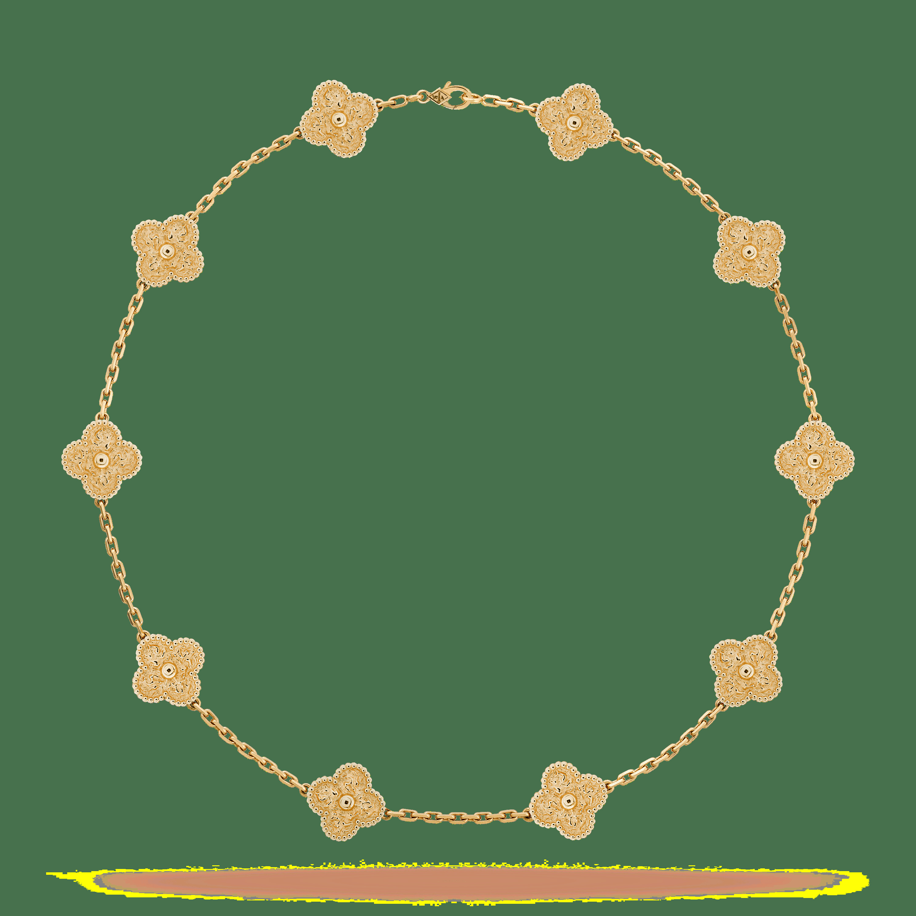 Колье Vintage Alhambra, 10 мотивов, желтое золото