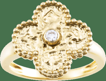 Кольцо Vintage Alhambra, желтое золото, бриллиант