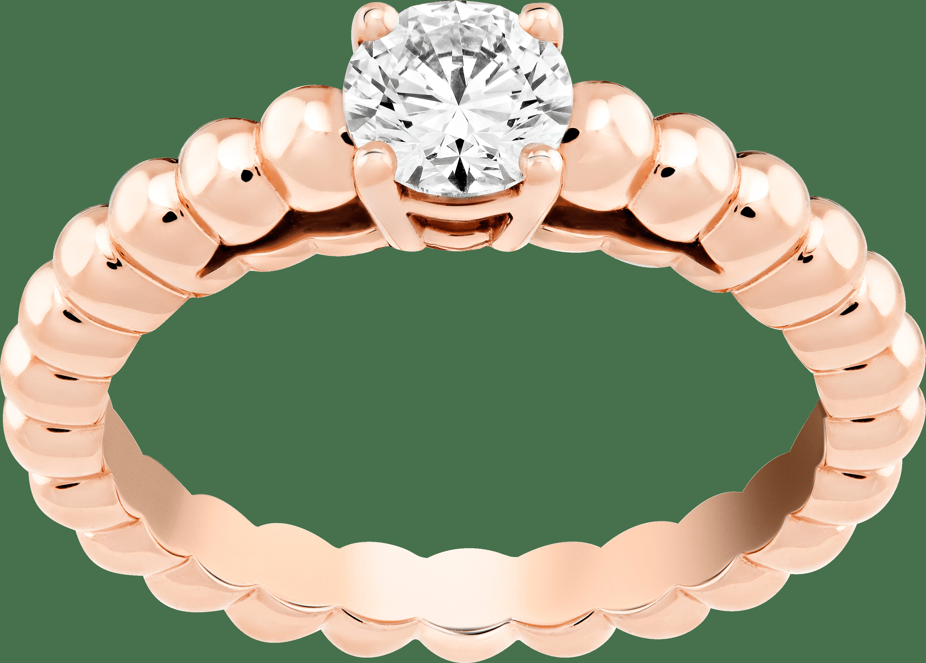 Кольцо-солитер Perlée, розовое золото, один бриллиант круглой огранки 0,50 карата, EIF