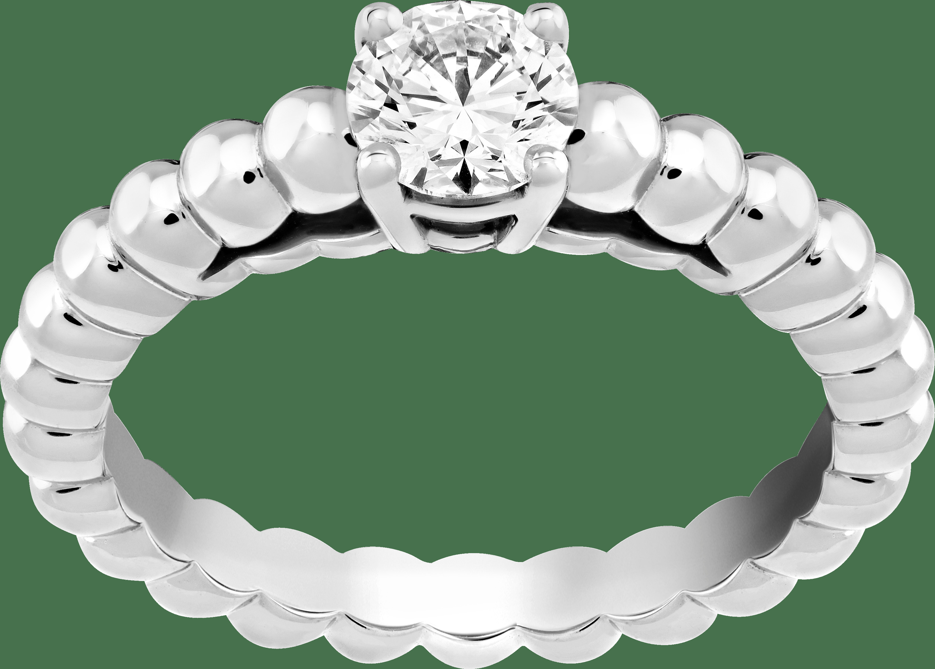 Кольцо-солитер Perlée, белое золото, один бриллиант круглой огранки 0,50 карата, EIF