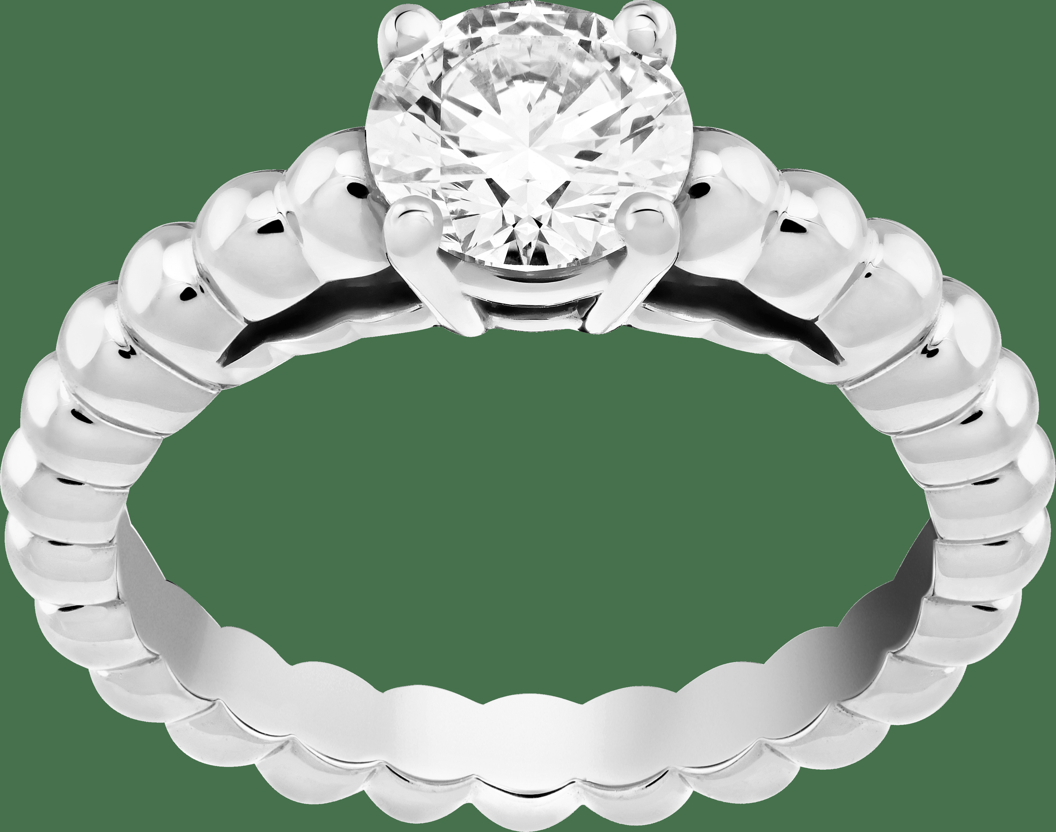 Кольцо-солитер Perlée, белое золото, один бриллиант круглой огранки 1,00 карата, EIF