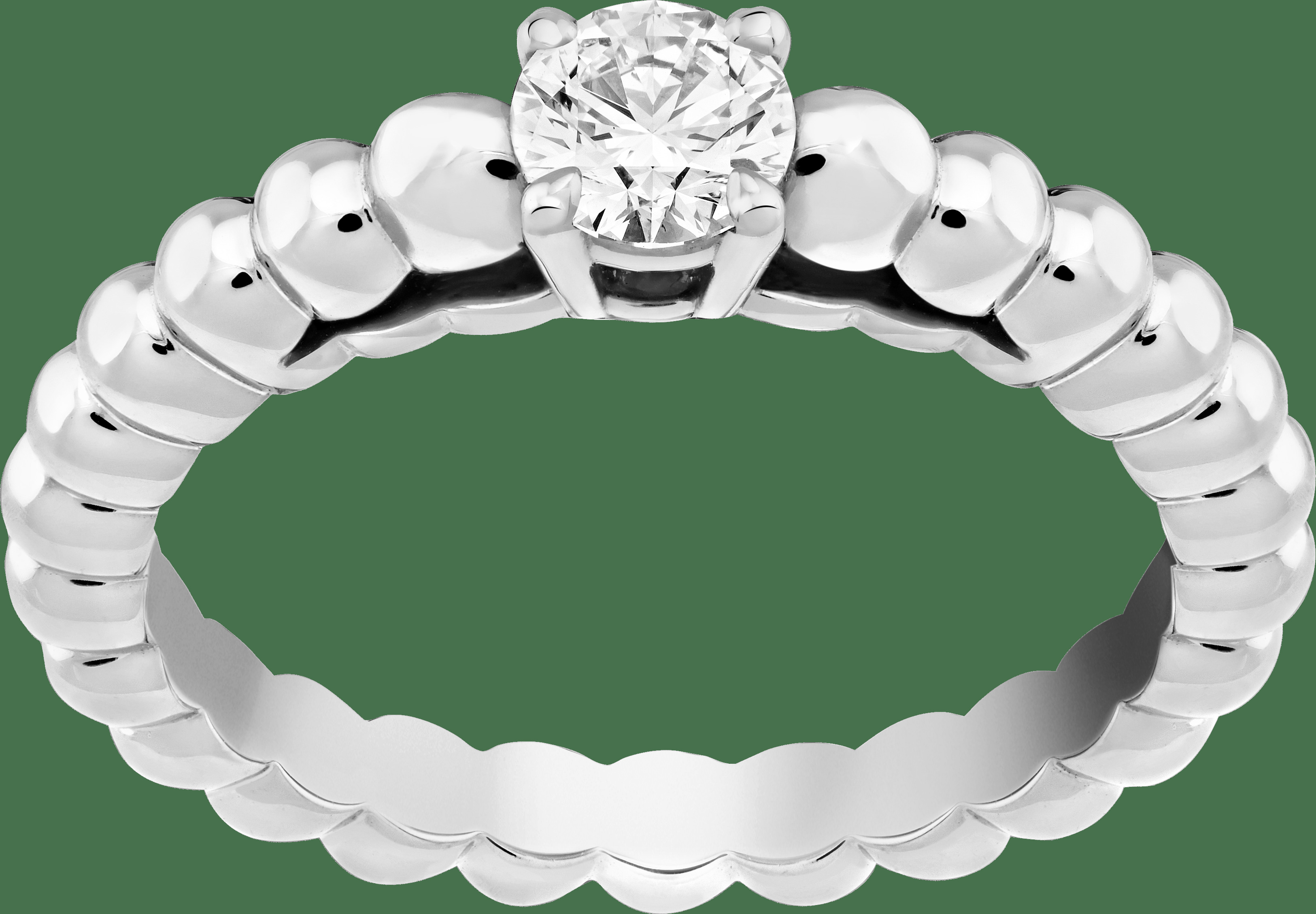 Кольцо-солитер Perlée, белое золото, один бриллиант круглой огранки 0,30 карата, DVVS1