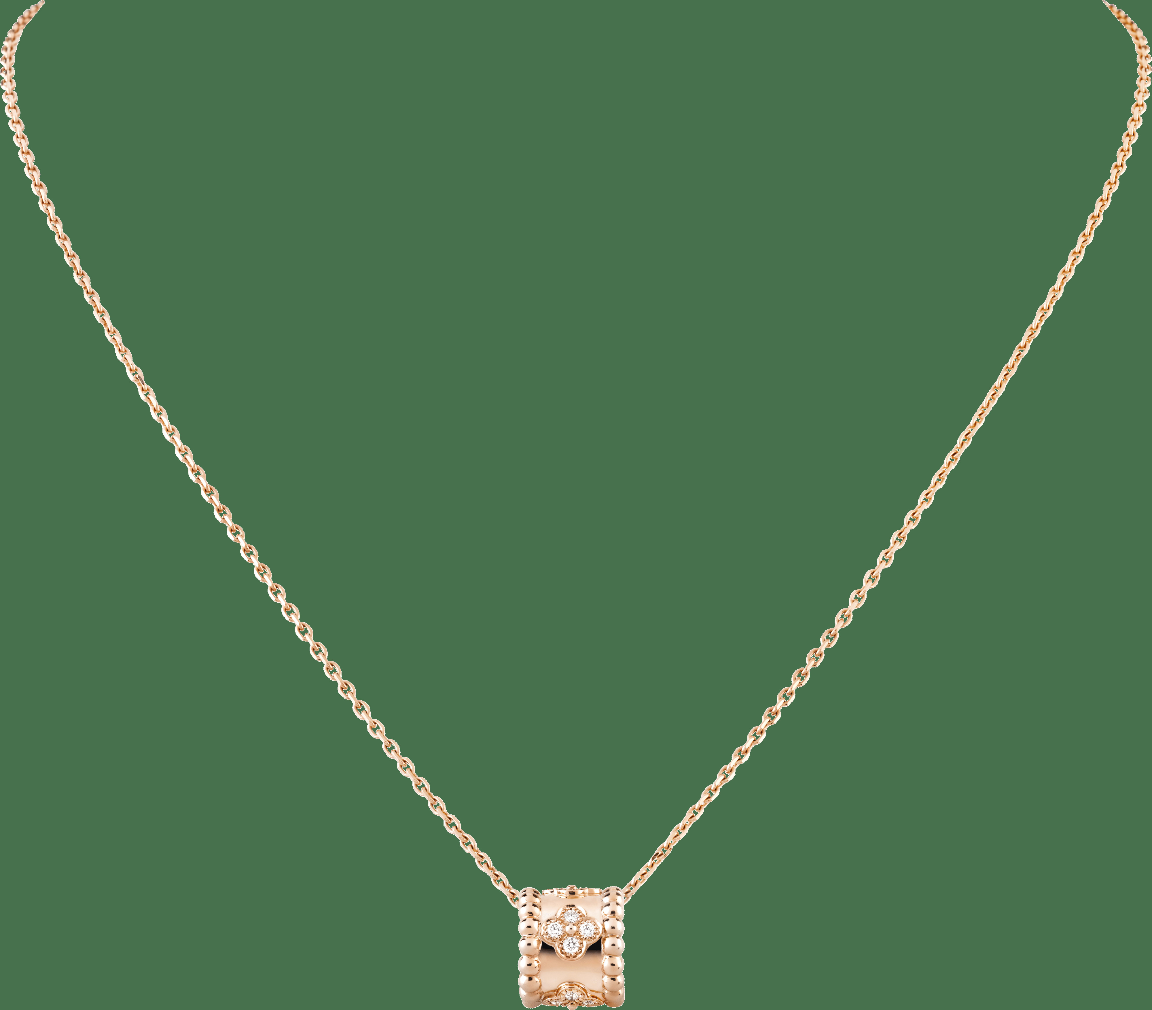 Подвеска Perlée clovers, розовое золото, бриллианты