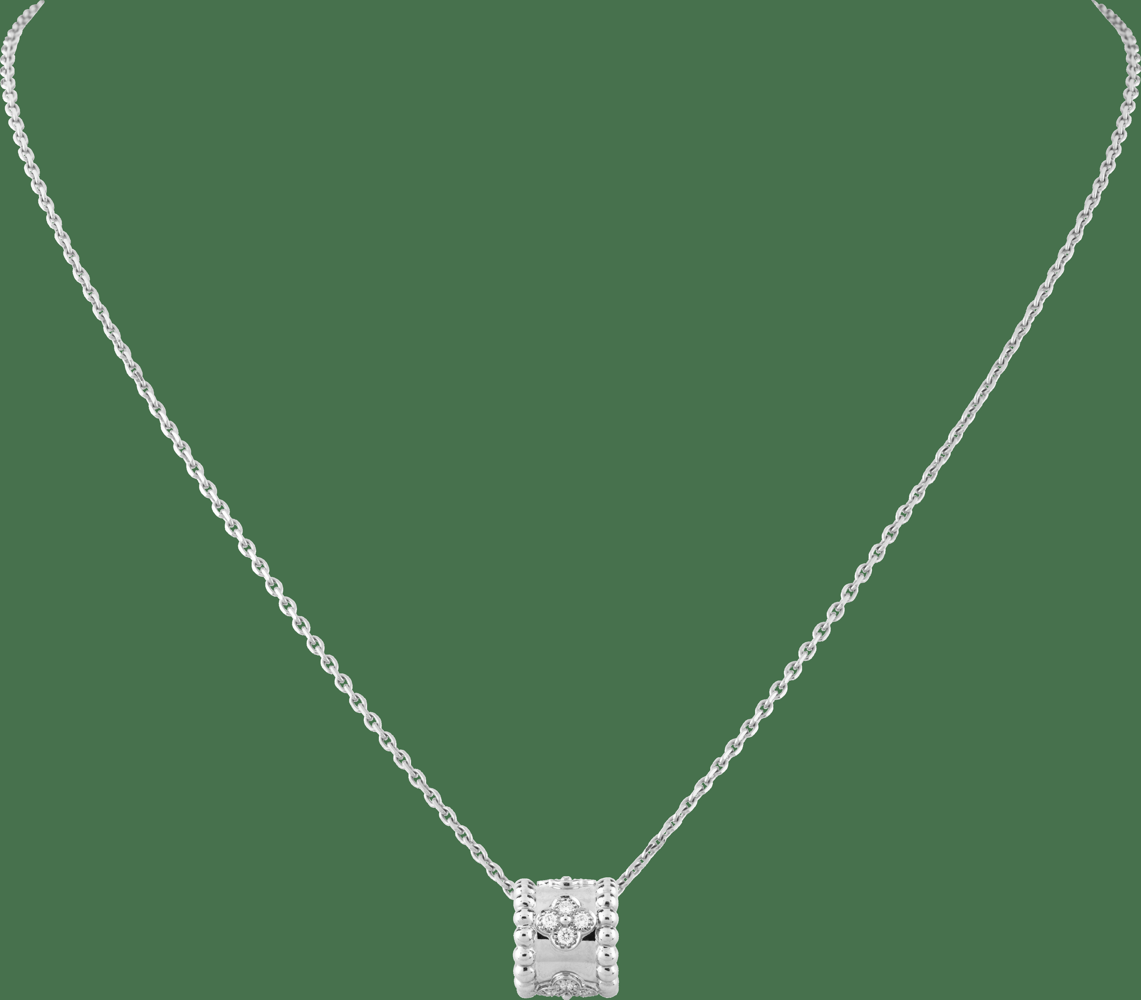 Подвеска Perlée clovers, белое золото, бриллианты