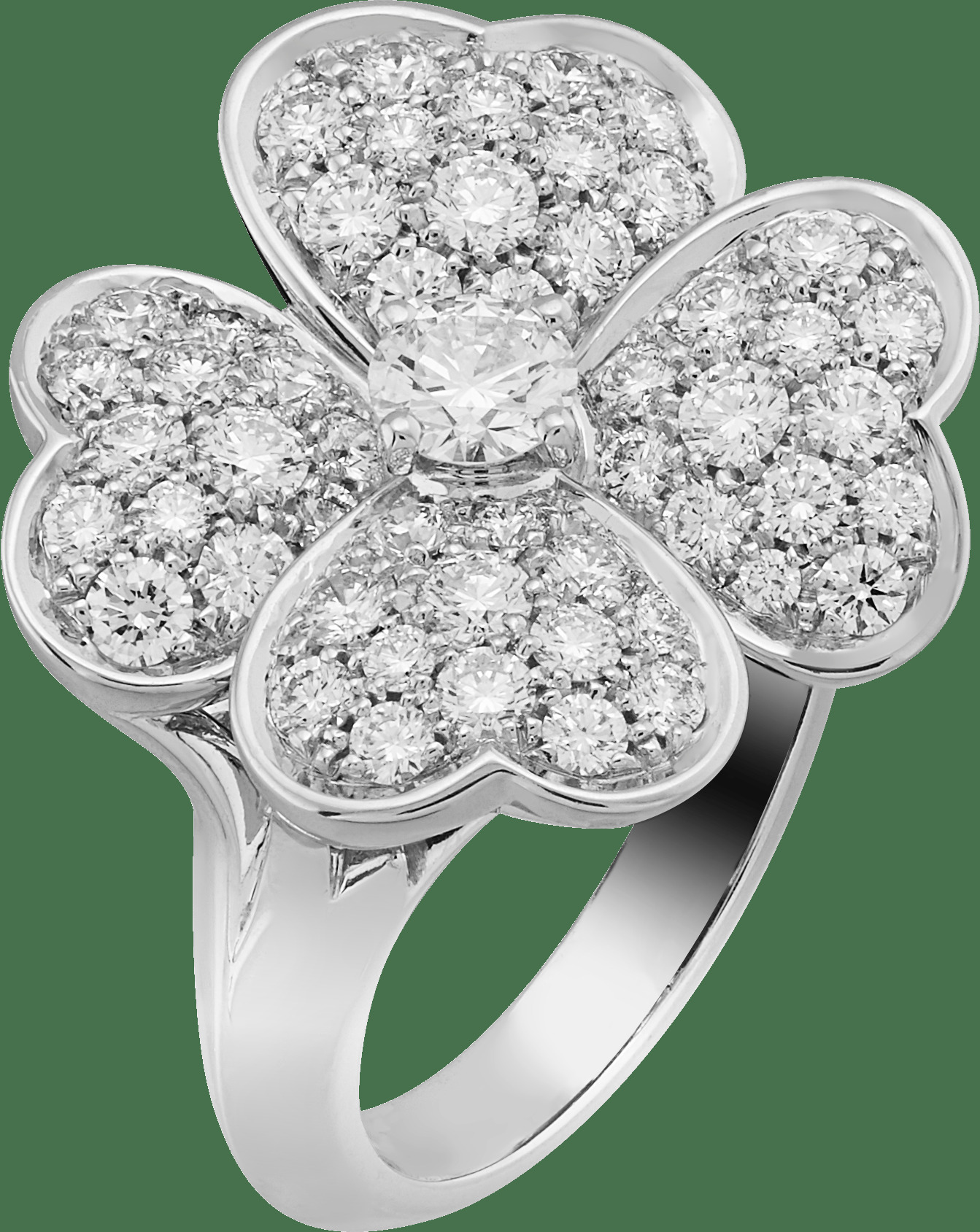 Кольцо Cosmos, модель среднего размера, белое золото, бриллианты