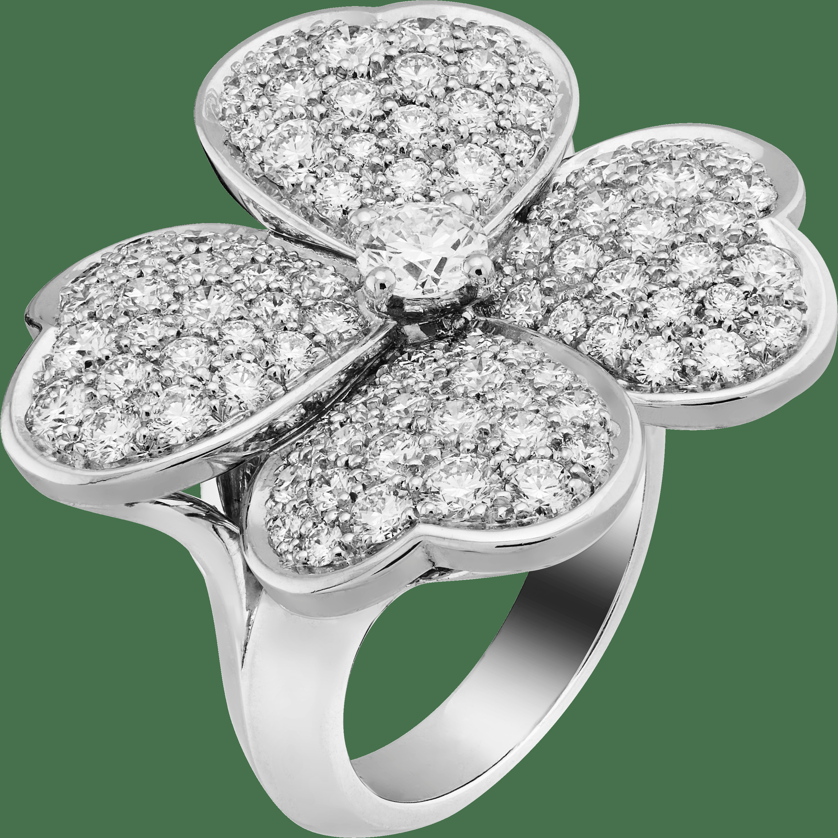 Кольцо Cosmos, большая модель, белое золото, бриллианты