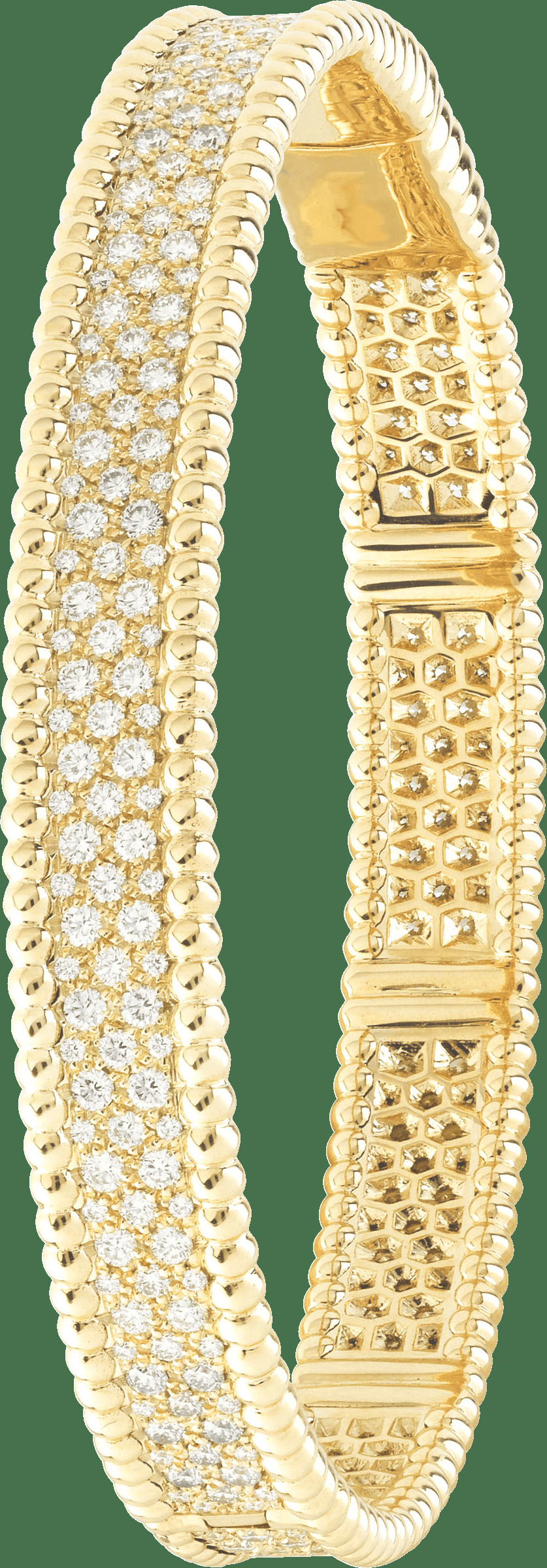 Браслет Perlée diamants, 3 ряда, желтое золото, бриллианты, миниатюрная модель.