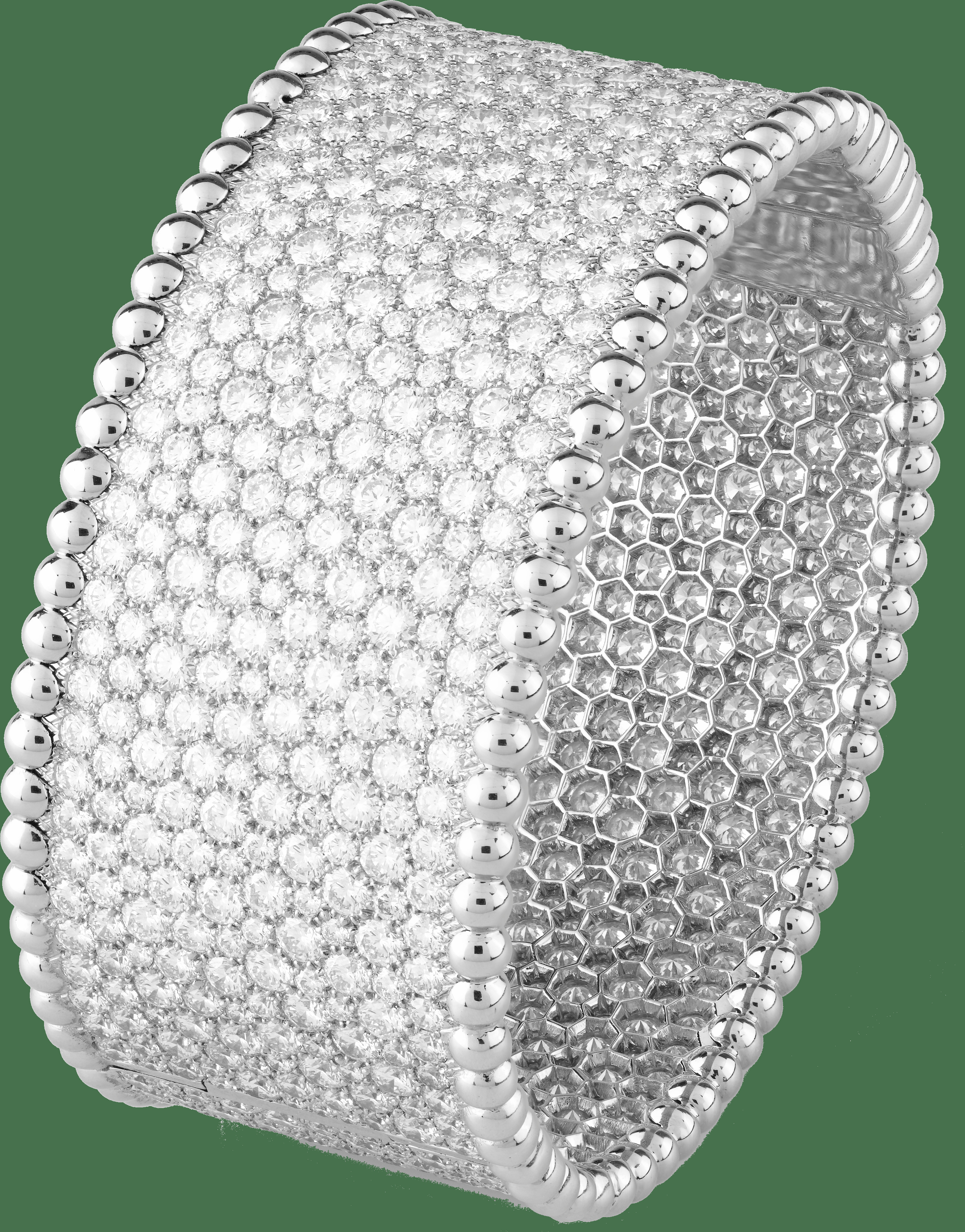 Браслет Perlée diamants, белое золото, бриллианты, маленькая модель