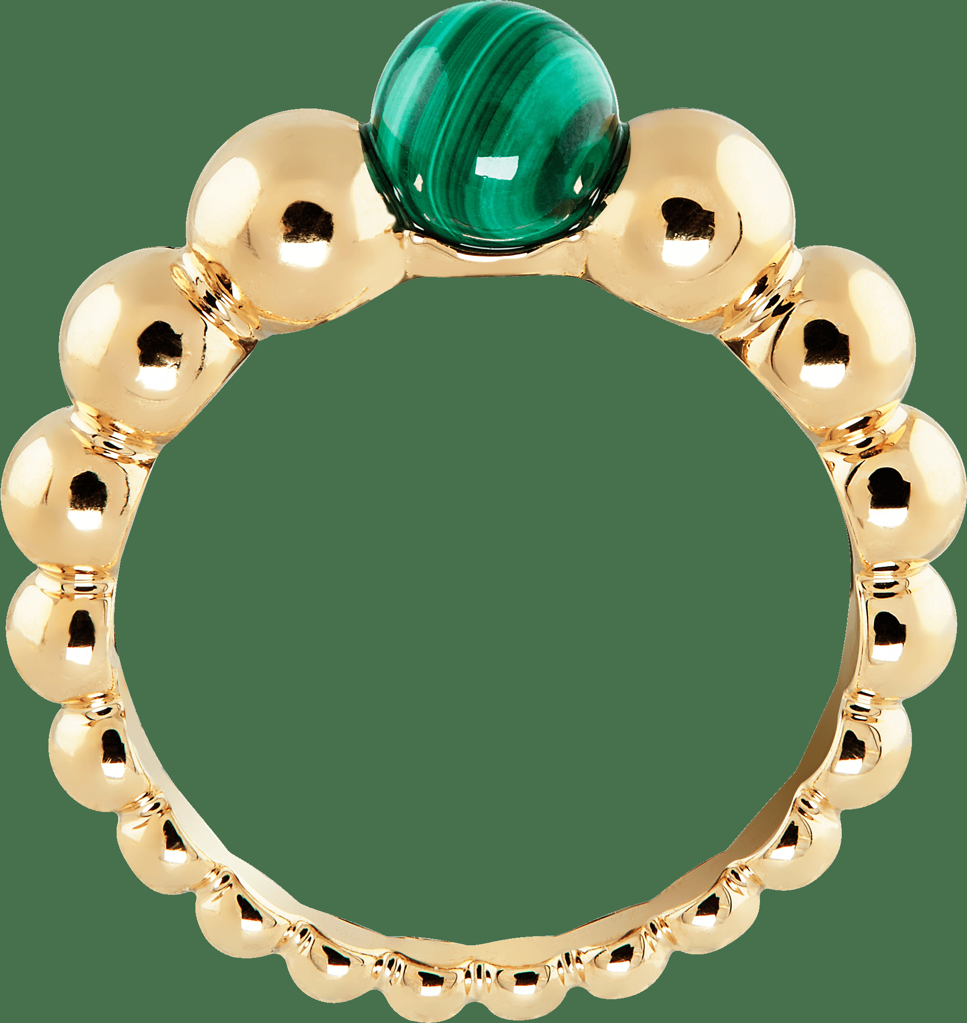 Кольцо Perlée couleurs Variation, желтое золото, малахит