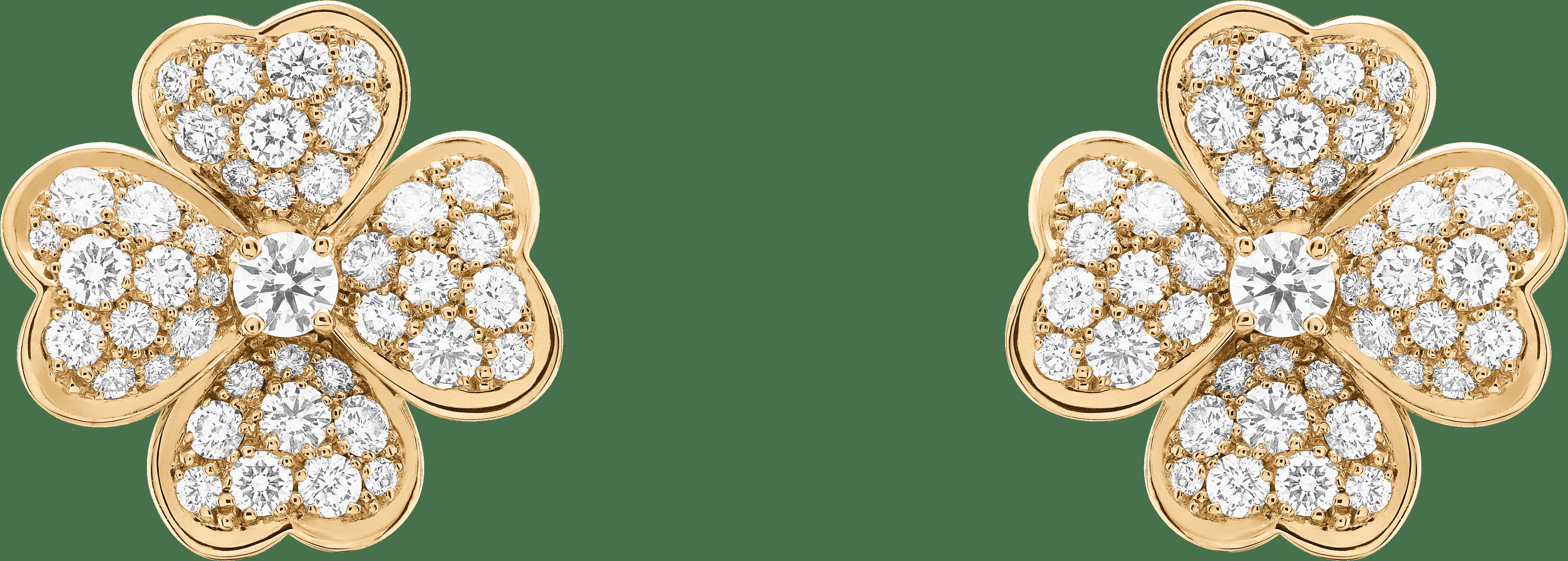 Серьги Cosmos, маленькая модель, желтое золото, бриллианты