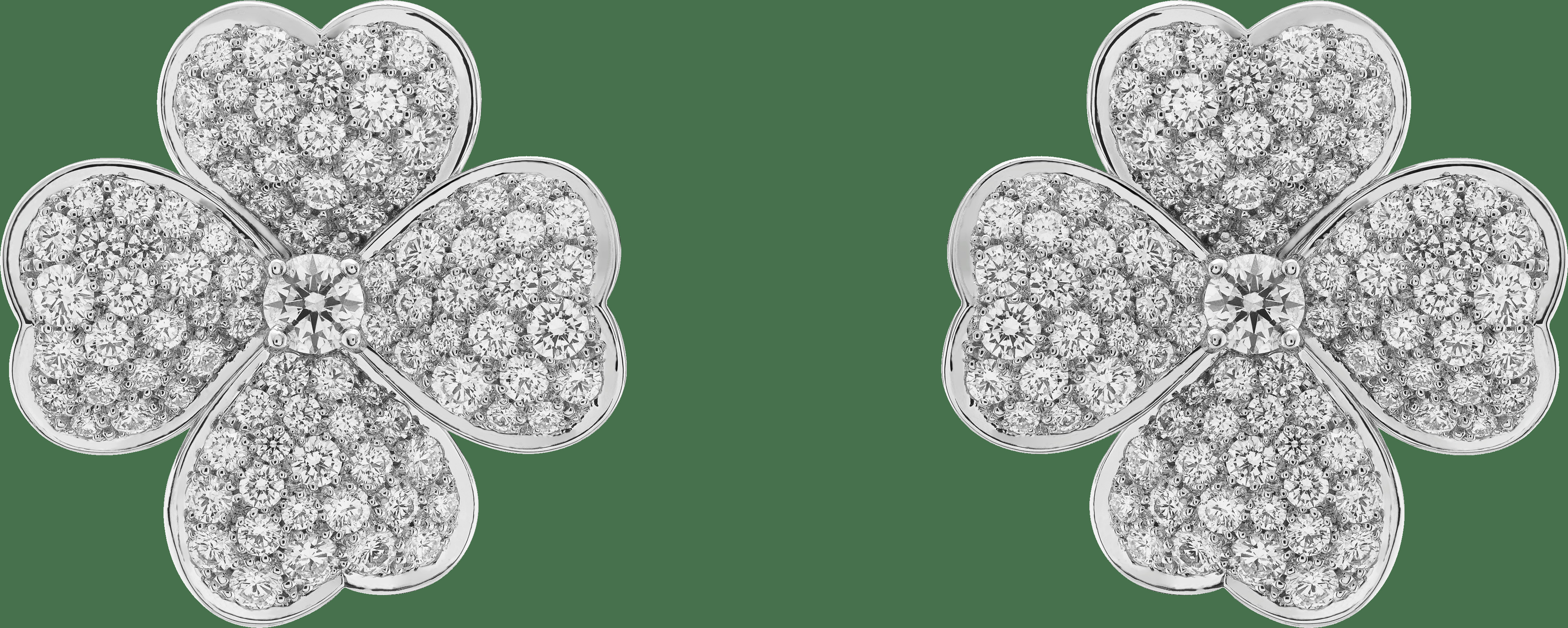 Серьги Cosmos, большая модель, белое золото, бриллианты