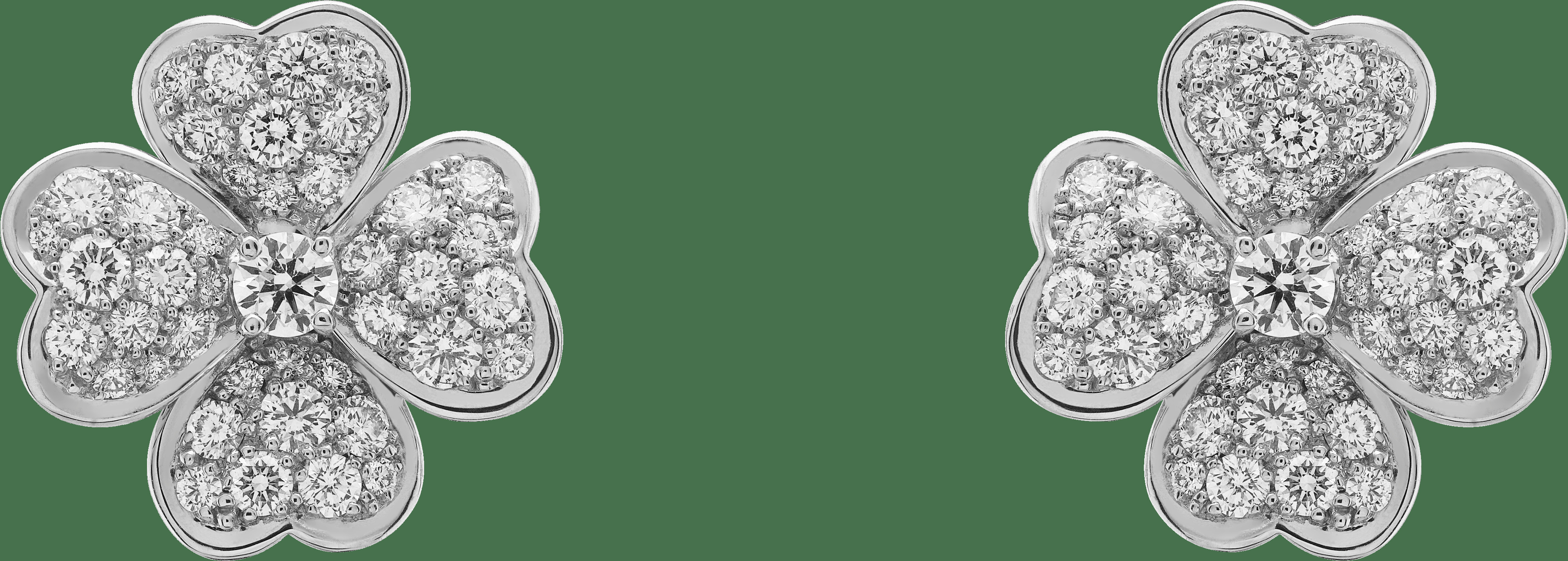 Серьги Cosmos, маленькая модель, белое золото, бриллианты