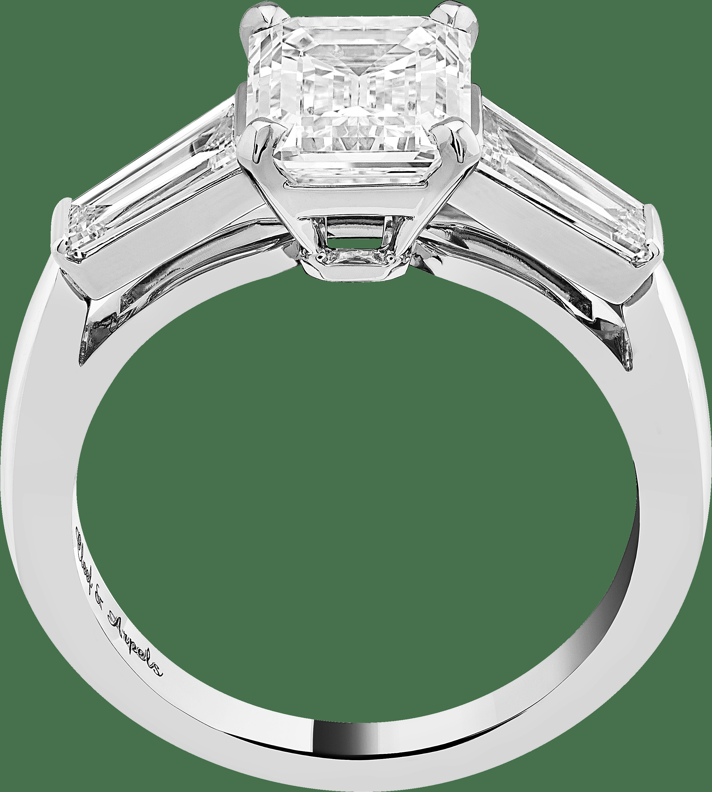 Кольцо-солитер Sonate, платина, бриллианты, один бриллиант изумрудной огранки 2,10 карата, DVVS1