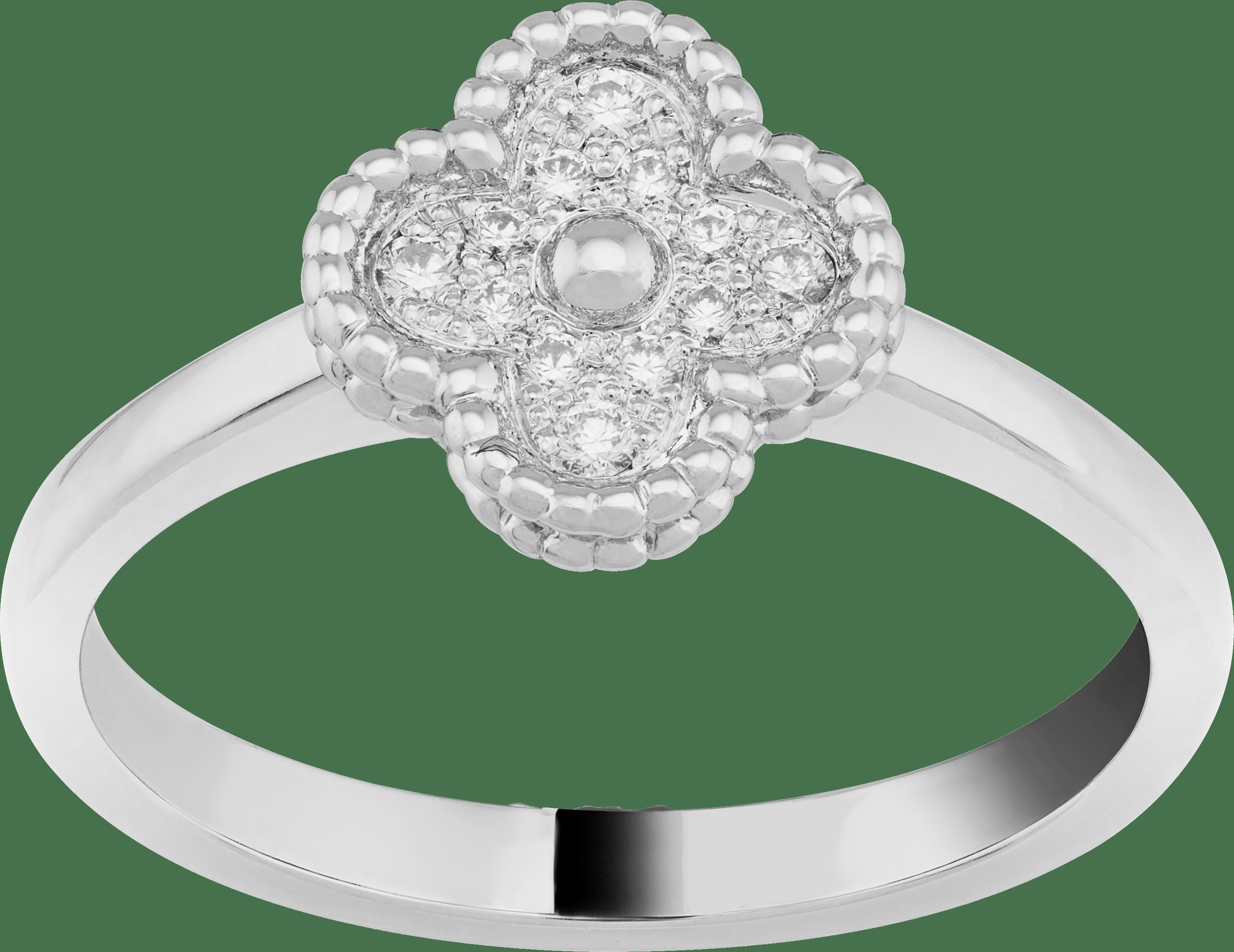 Кольцо Sweet Alhambra, белое золото, бриллианты