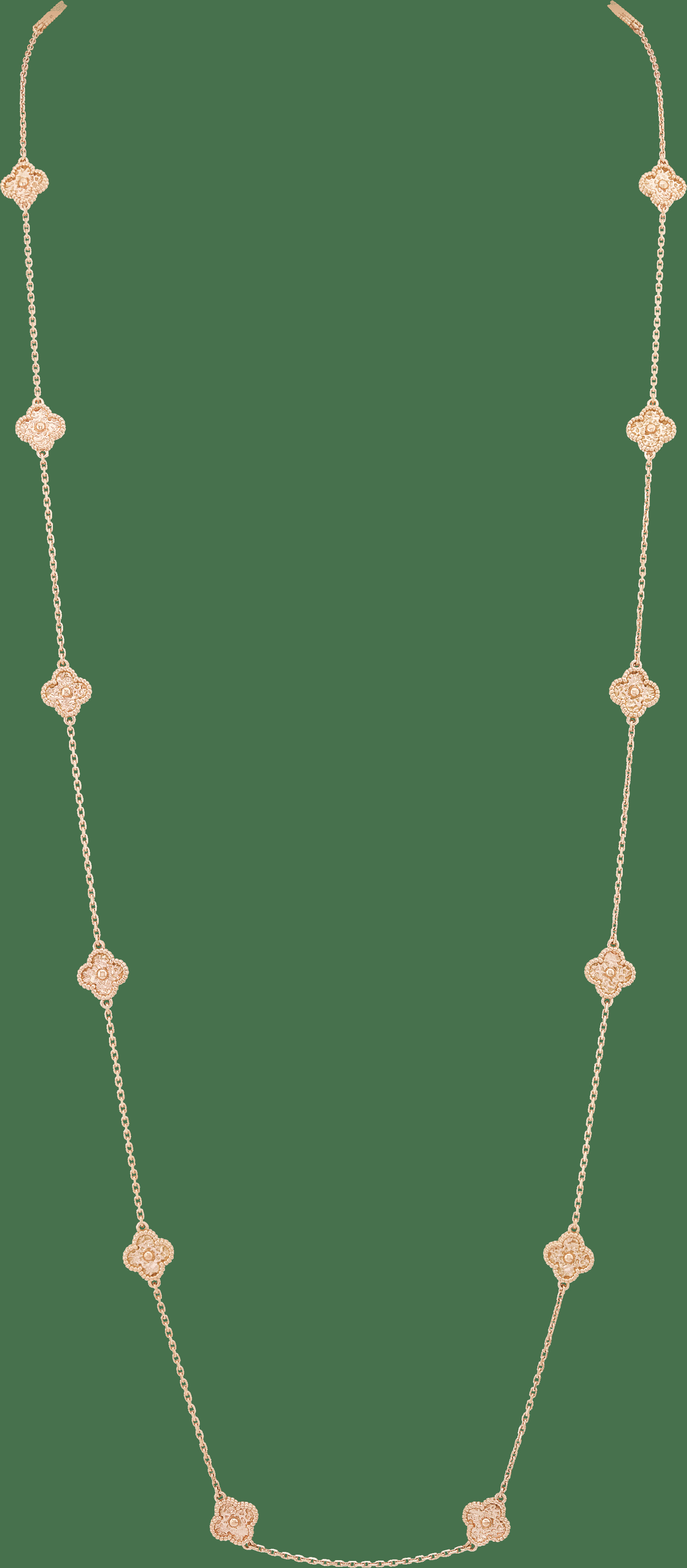 Длинное колье Sweet Alhambra, 16 мотивов, розовое золото