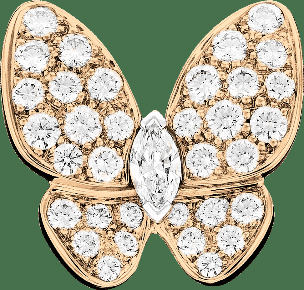 1 серьга из коллекции Two Butterfly, розовое золото, белое золото, бриллианты с показателями цвета DEF, чистоты – от IF до VVS.