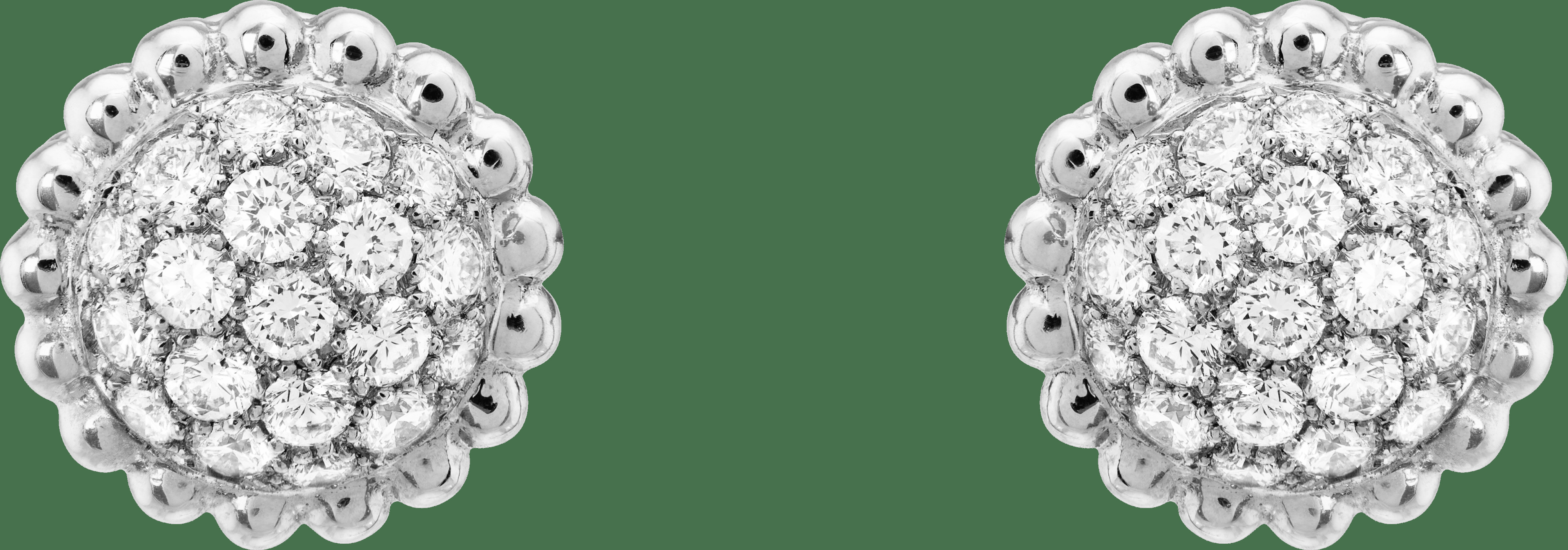 Серьги Perlée diamants, белое золото, бриллианты.