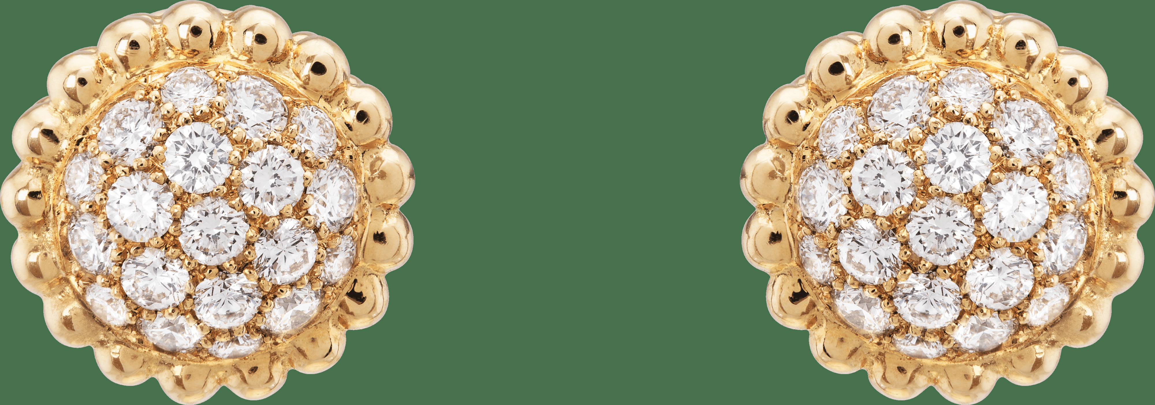 Серьги Perlée diamants, желтое золото, бриллианты.