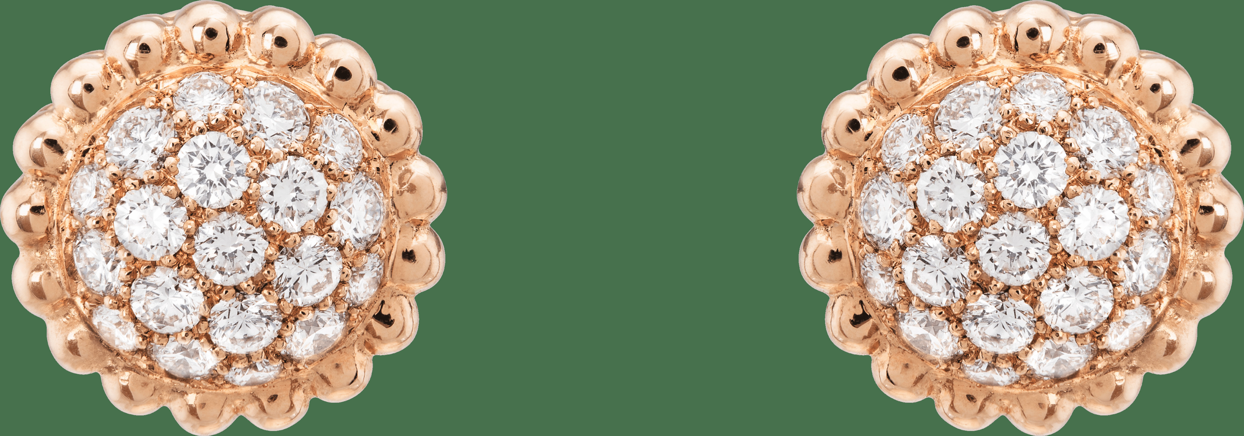 Серьги Perlée diamants, розовое золото, бриллианты.